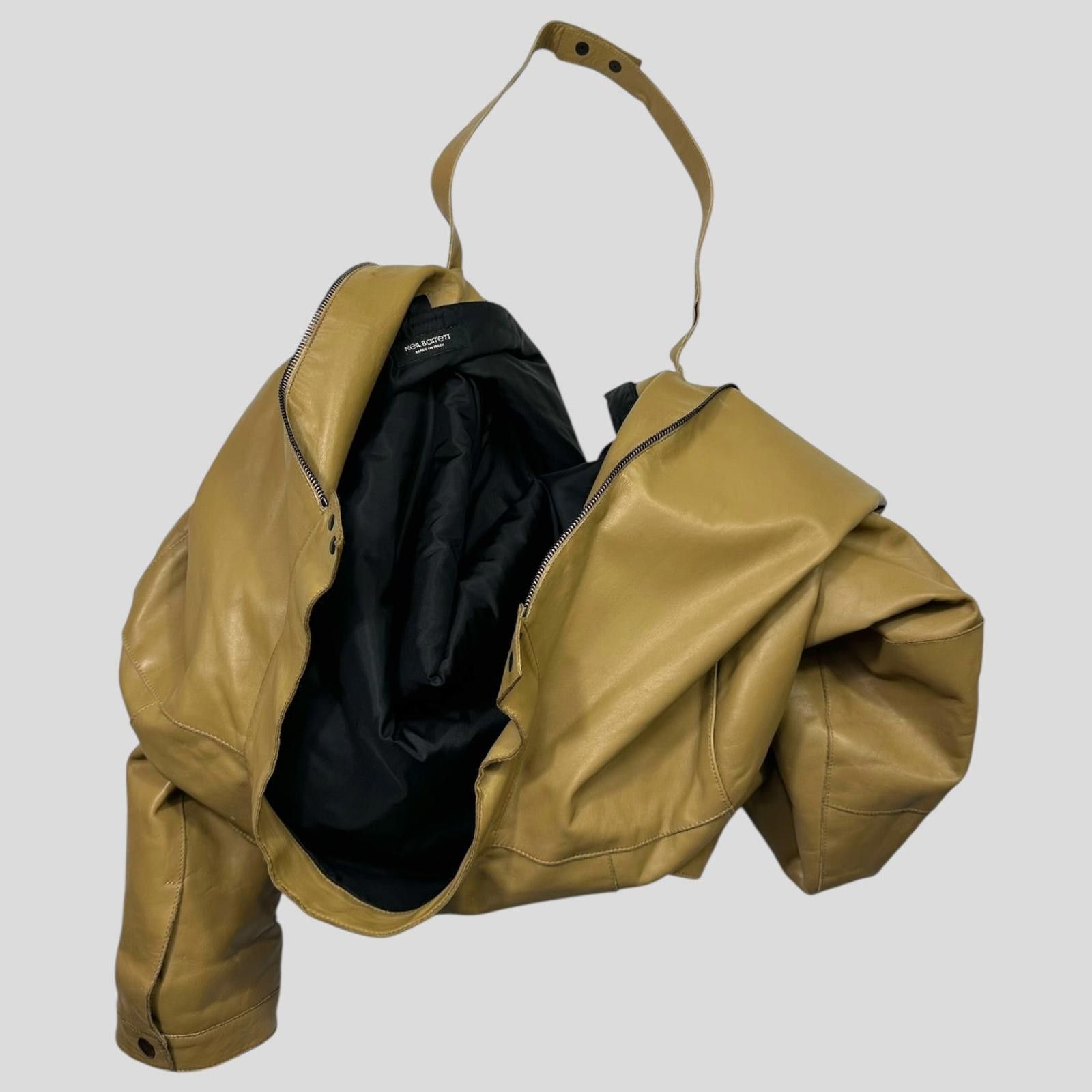 Neil Barrett Neil Barrett AW00 Caramel Leather Moto Slingbag Jacket - L Size US L / EU 52-54 / 3 - 5 Thumbnail
