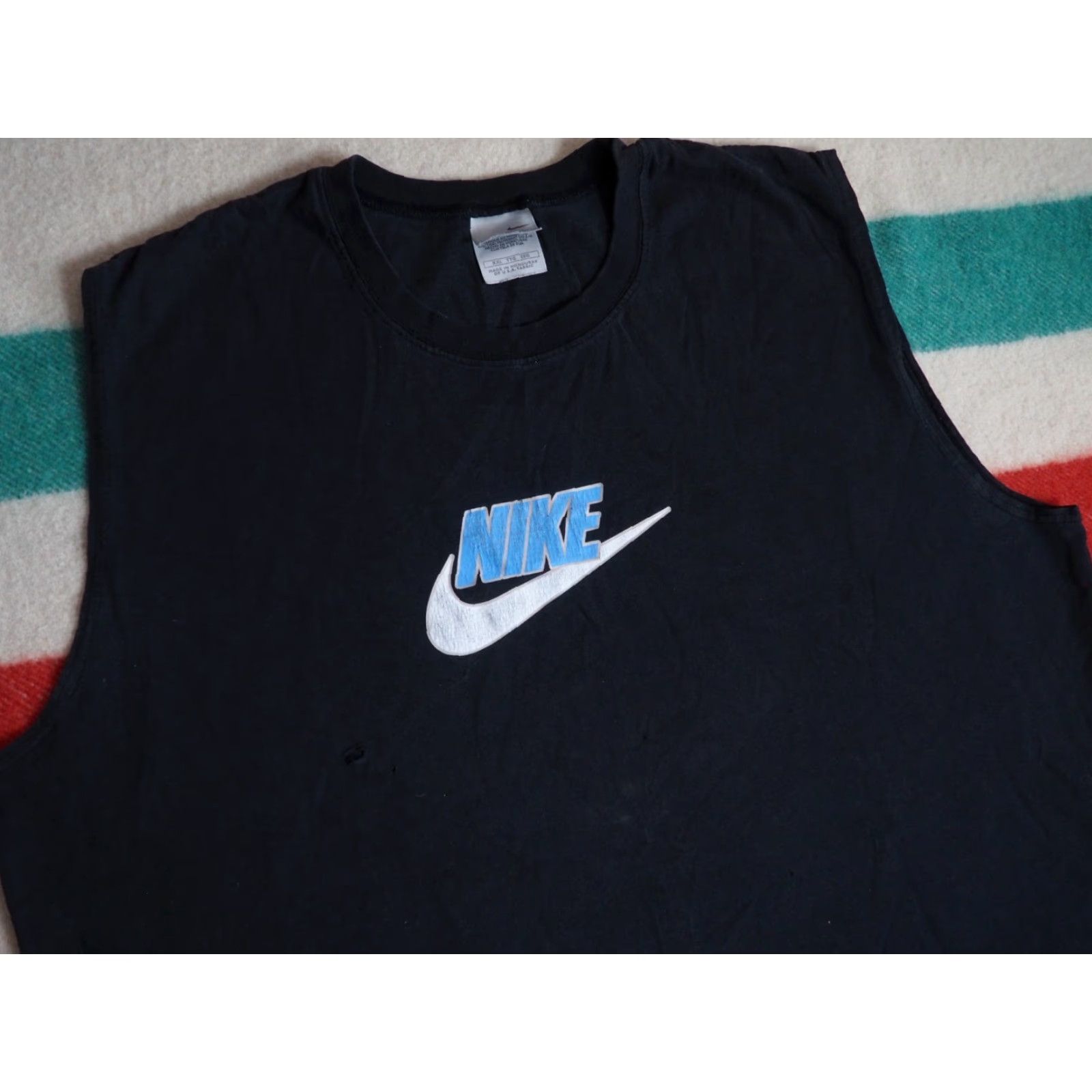 Nike VINTAGE Nike Tank Top T-Shirt 2XL Black Logo 90s Sports Crew Neck Sleeveless Graphic Print Distress Tank Top Men Size US XXL / EU 58 / 5 - 2 Thumbnail