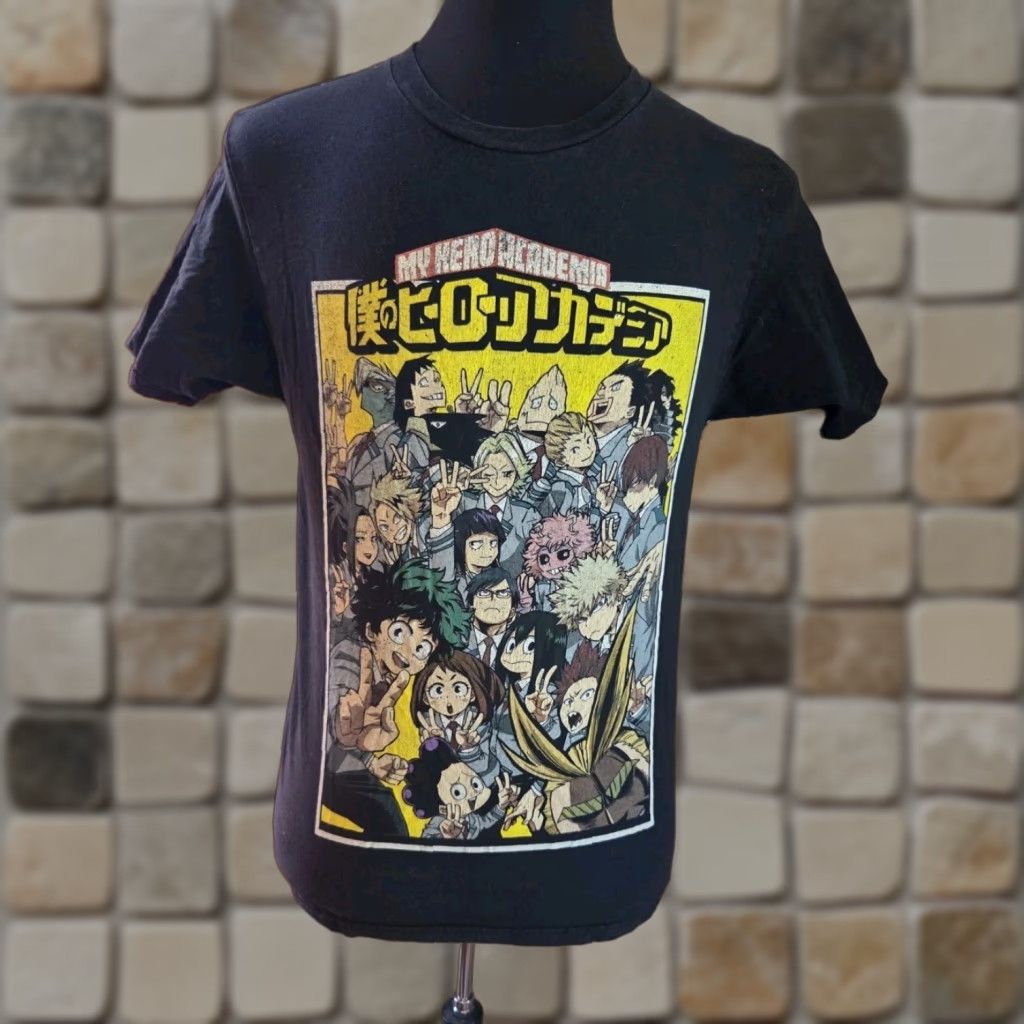Vintage My Hero Academia T-Shirt Black Size M Graphic Print Crew Neck Short Sleeve Men Casual Anime Shirts Womens? Size US M / EU 48-50 / 2 - 1 Thumbnail