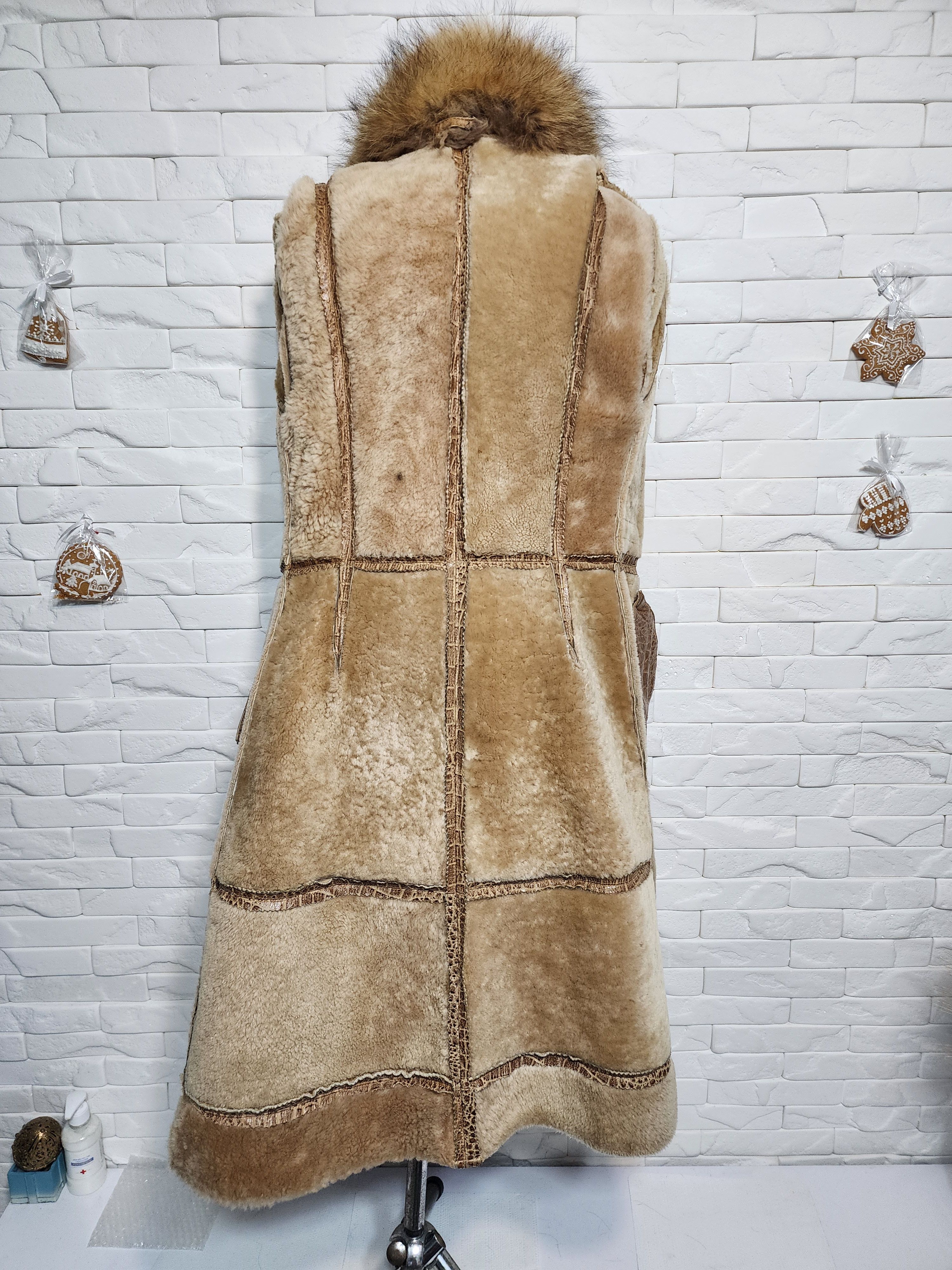 Furla Brown Sheepskin Coat with Fluffy Collar Size S / US 4 / IT 40 - 7 Thumbnail