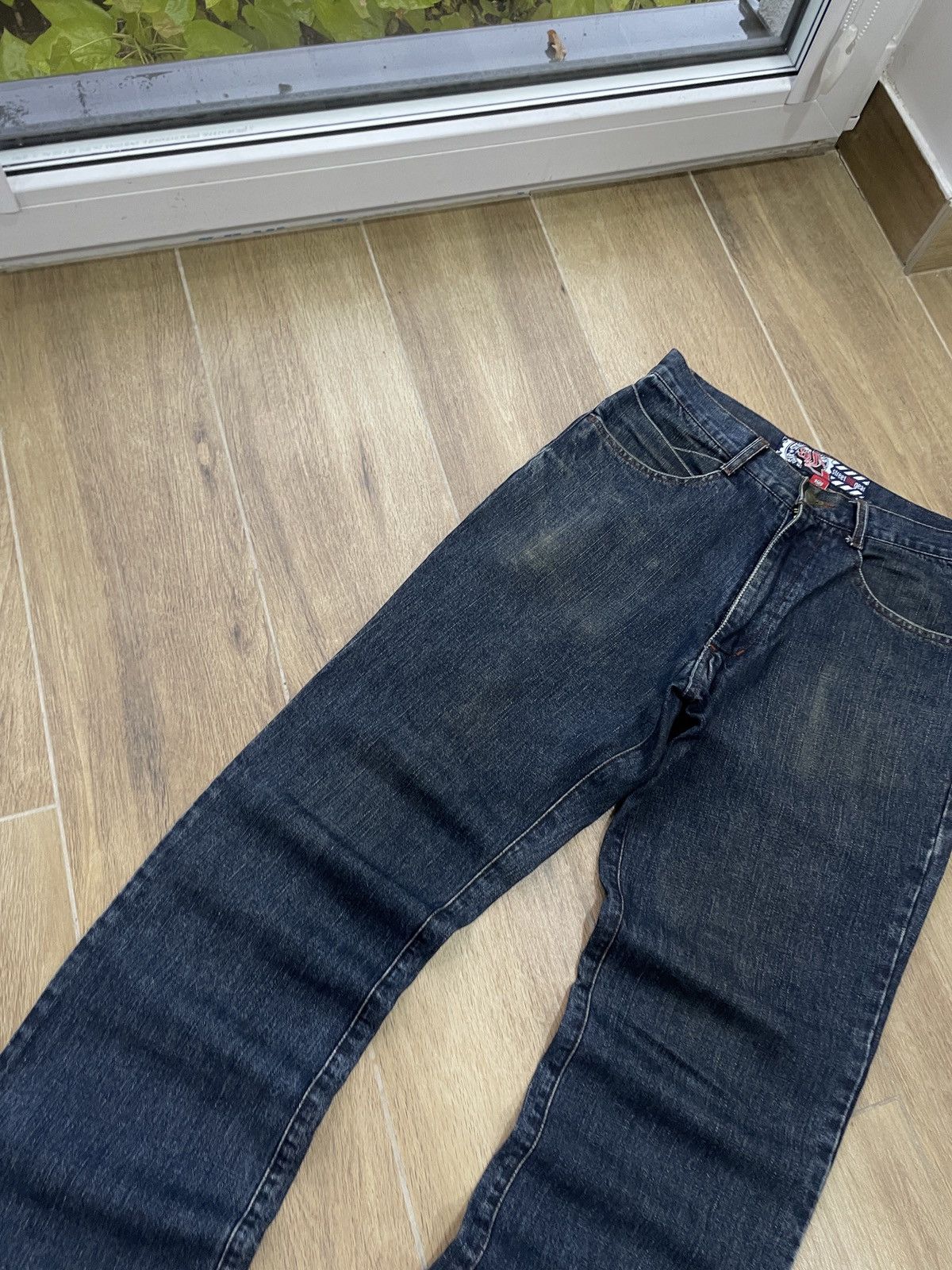 Vintage Vintage Baggy Jeans Flared Avant Garde Y2K Rap Washed Japan Size US 32 / EU 48 - 4 Thumbnail