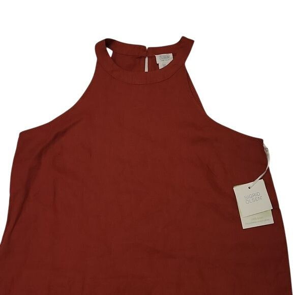 Other Sigrid Olsen Linen Shift Dress Keyhole Back Rust Orange S Size S / US 4 / IT 40 - 5 Thumbnail