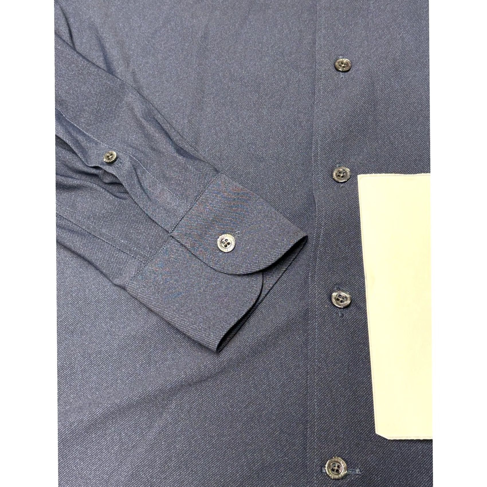 Corneliani Corneliani Mens Navy Blue Textured Stretch Button Down Shirt Size 15.5 39 Size US L / EU 52-54 / 3 - 3 Thumbnail