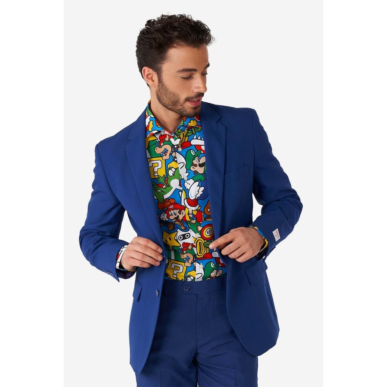 Other OppoSuits Super Mario Mens Tailored Fit Dress Shirt Nintendo Size US L / EU 52-54 / 3 - 2 Thumbnail