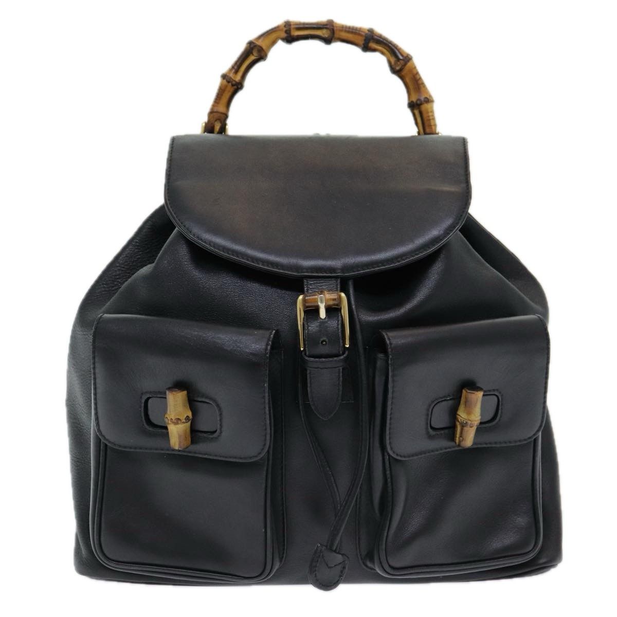 Gucci Gucci Vintage Bamboo Backpack Leather Size ONE SIZE - 1 Thumbnail