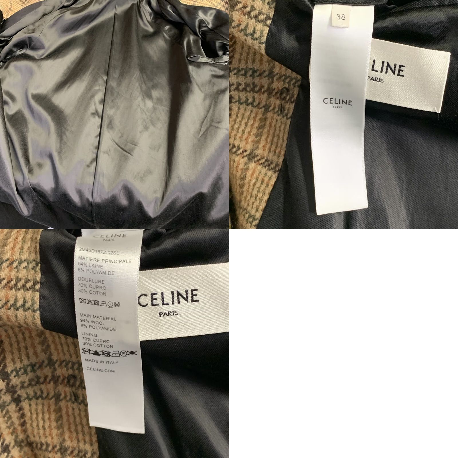 Celine CELINE Coat Raglan Sleeve Plaid Wool Blend Khaki Brown Olive Size 6 Womens Size M / US 6-8 / IT 42-44 - 8 Thumbnail