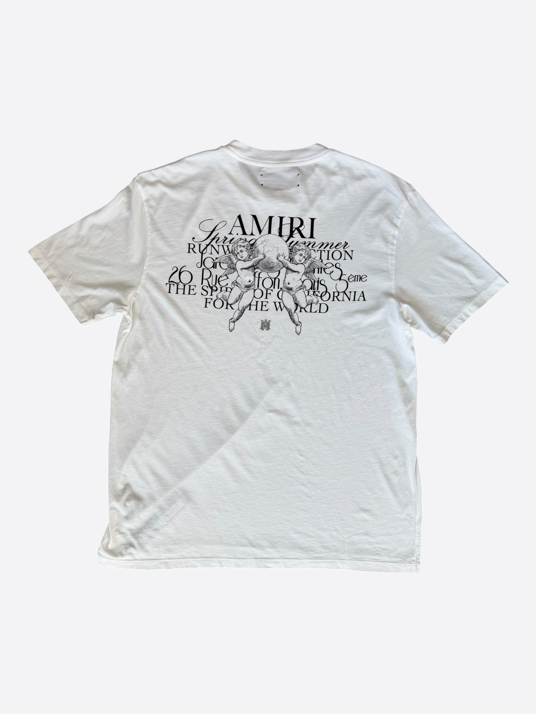 Amiri Amiri White & Black Cherub Logo T-Shirt Size US L / EU 52-54 / 3 - 2 Thumbnail