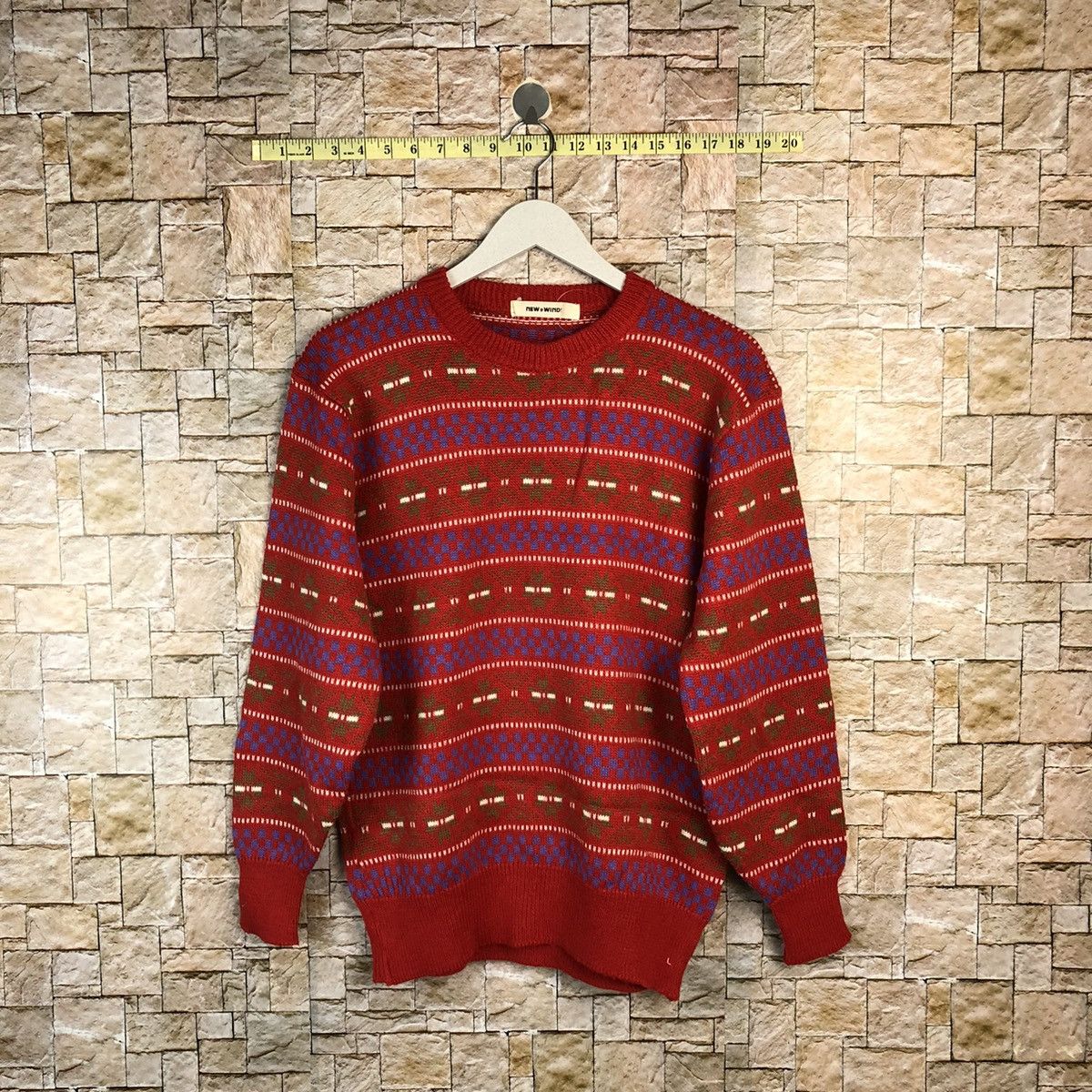 Homespun Knitwear × Japanese Brand New & Wind art Red Knitwear sweatshirt #A841 Size M / US 6-8 / IT 42-44 - 1 Thumbnail