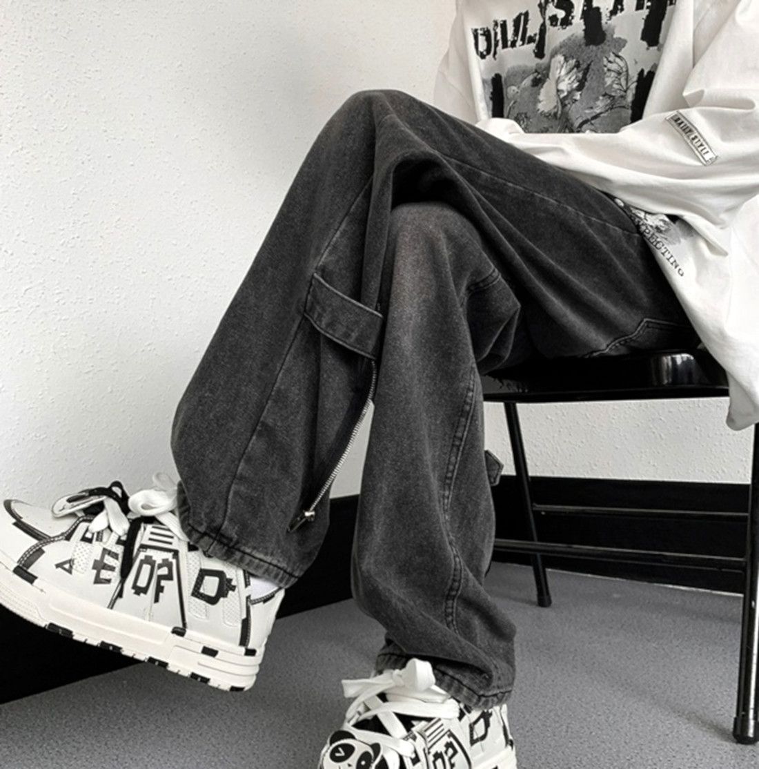 Designer × Japanese Brand × Vintage Vintage Punk Distressed Zippers Washed Pants Streetwear Rave Size US 31 - 5 Thumbnail