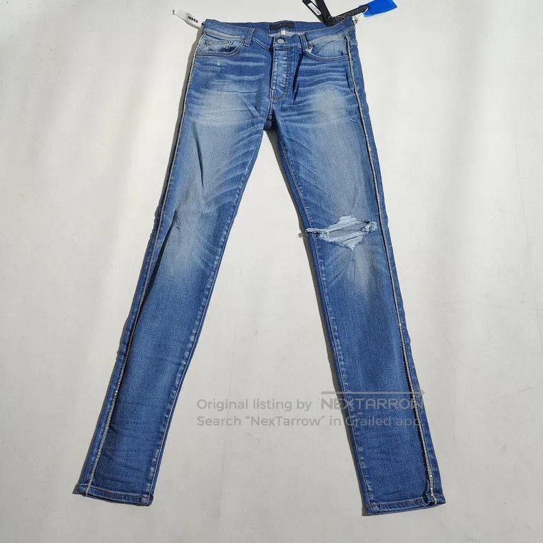Amiri Amiri Size 32 Sidebar rhinestone blue jeans Size US 32 / EU 48 - 1 Thumbnail