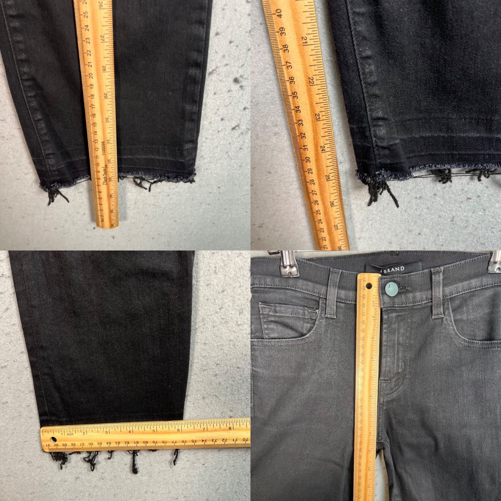J Brand J Brand Womens Size 25 Selena Mid-Rise Cropped Black Jeans Cotton Blend Jeans Size 42" / US 20 - 8 Thumbnail