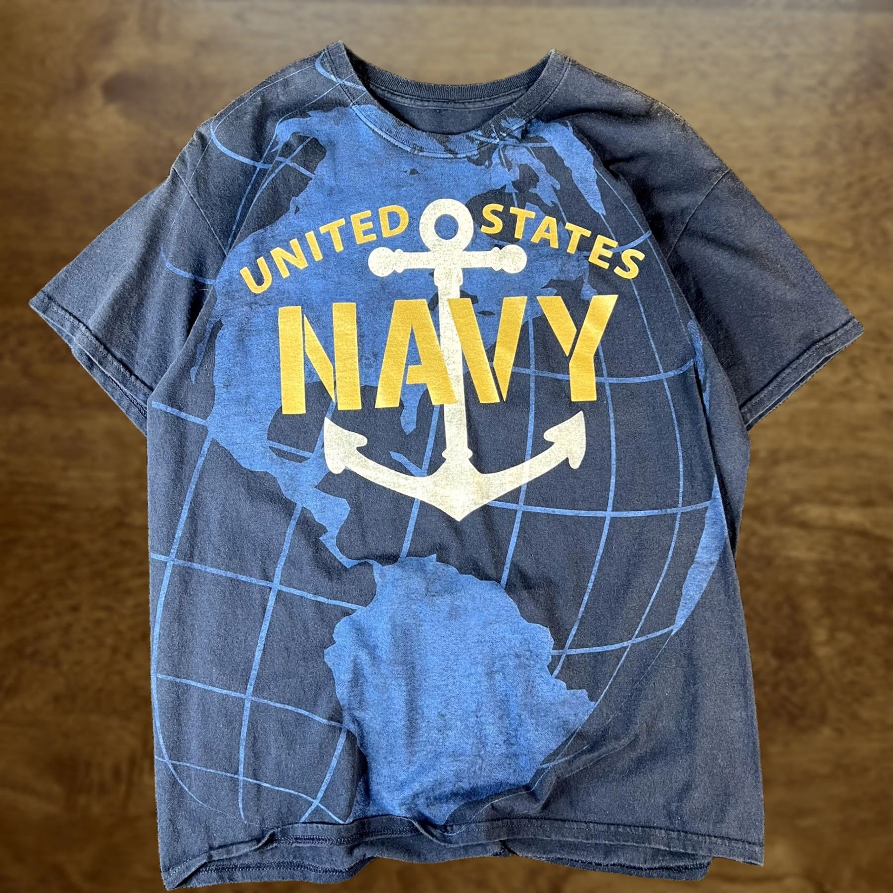 Globe United States Navy Shirt Mens Medium Blue Anchor Globe Graphic Military Tee Size US M / EU 48-50 / 2 - 1 Thumbnail