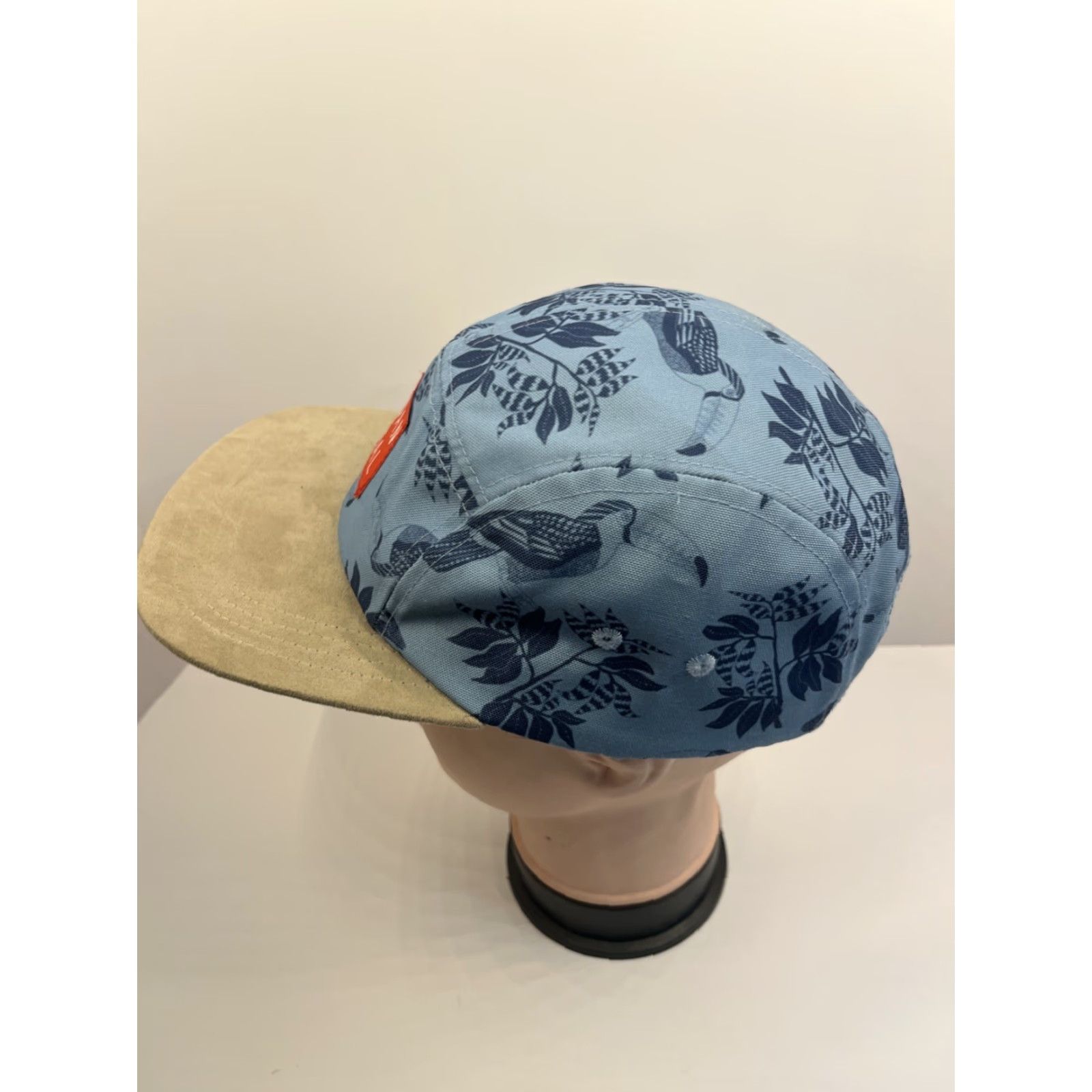 Vintage VNDL 5 Panel Adjustable Leather Strap-back Adult Hat Cap Men Blue Canvas Cotton Geometric Modern Casual Adjustable Vandal Cap Size ONE SIZE - 2 Thumbnail