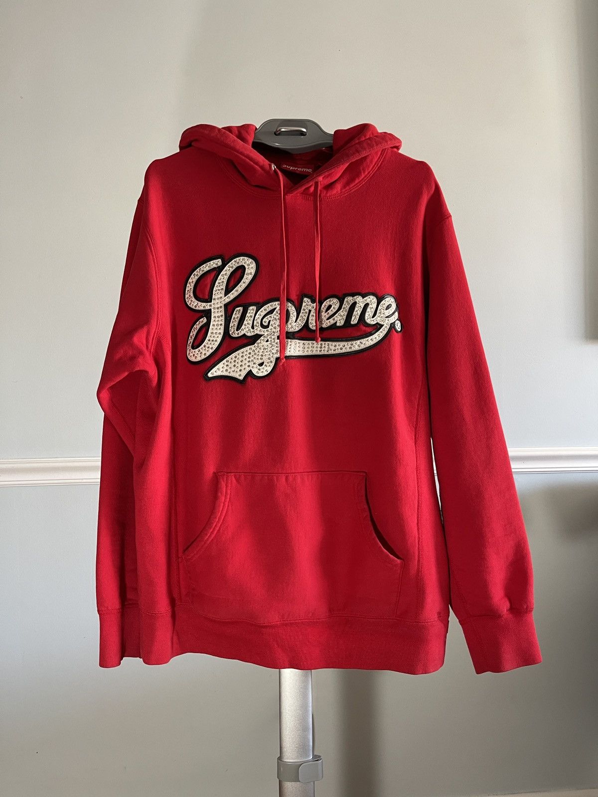 Supreme Studded Leather Script Hooded Sweatshirt XL Size US XL / EU 56 / 4 - 3 Thumbnail