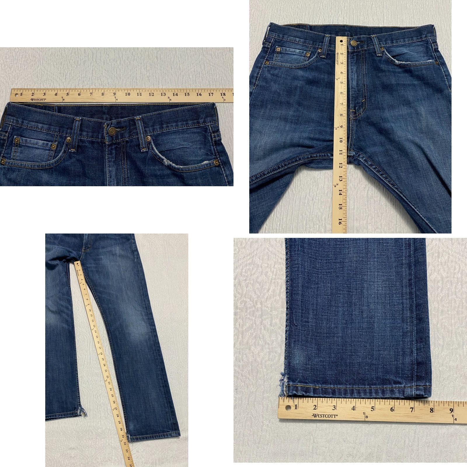 Levi's Levi's 513 Slim Straight Jeans Men's Blue 34×32 Denim 5-Pocket Regular Slim Medium Wash + Logo Size US 34 / EU 50 - 8 Thumbnail