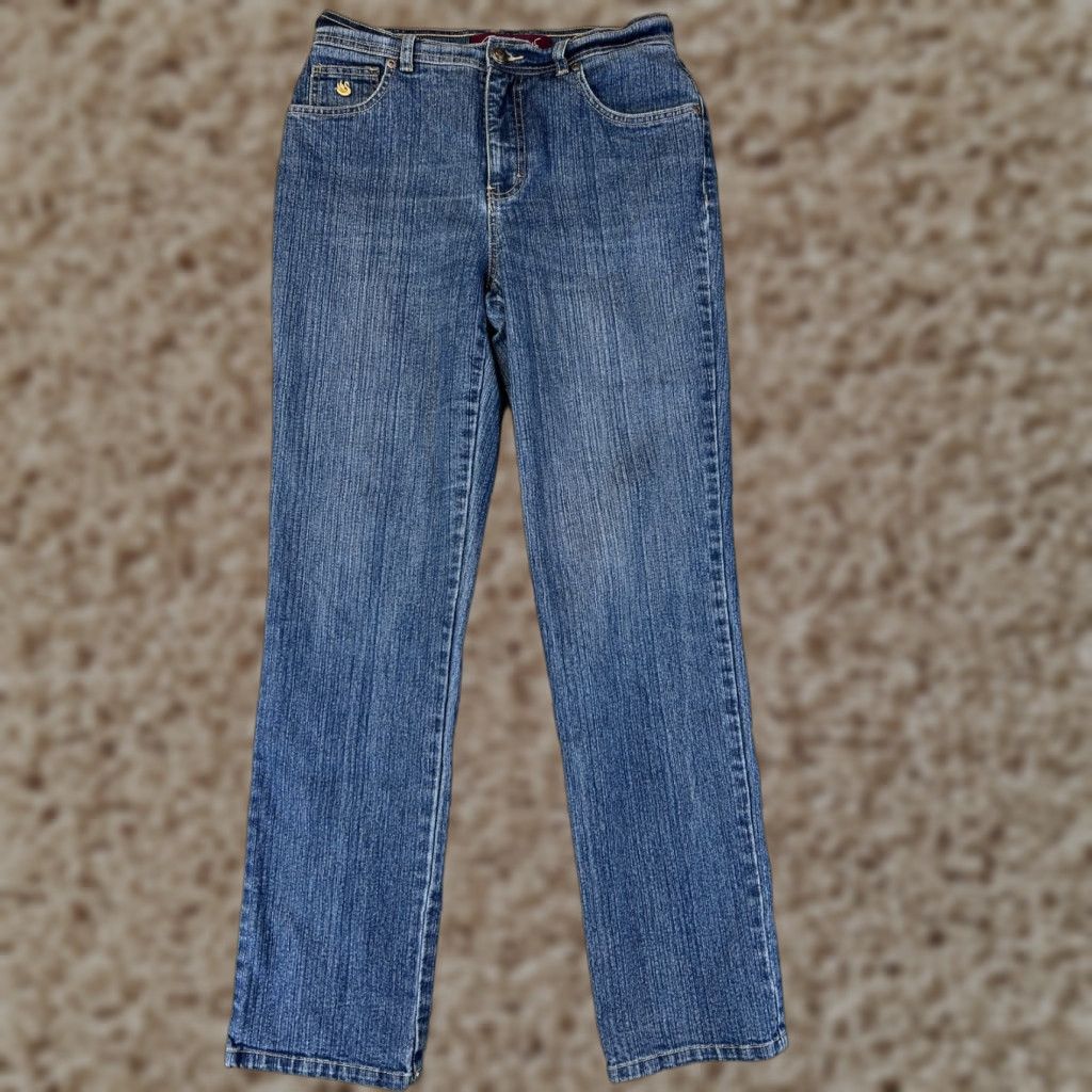 Gloria Vanderbilt Gloria Vanderbilt Jeans Womens 6 Blue Denim Amanda Medium Wash Straight Zip Fly Adult Regular Size 28" / US 6 / IT 42 - 1 Thumbnail