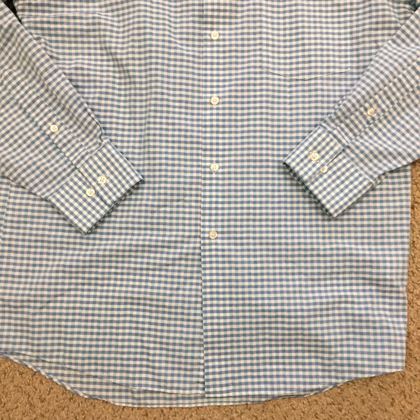 Van Heusen Van Heusen Shirt Mens 15.5 Blue Plaid Long Sleeve Button Up Size US L / EU 52-54 / 3 - 4 Thumbnail