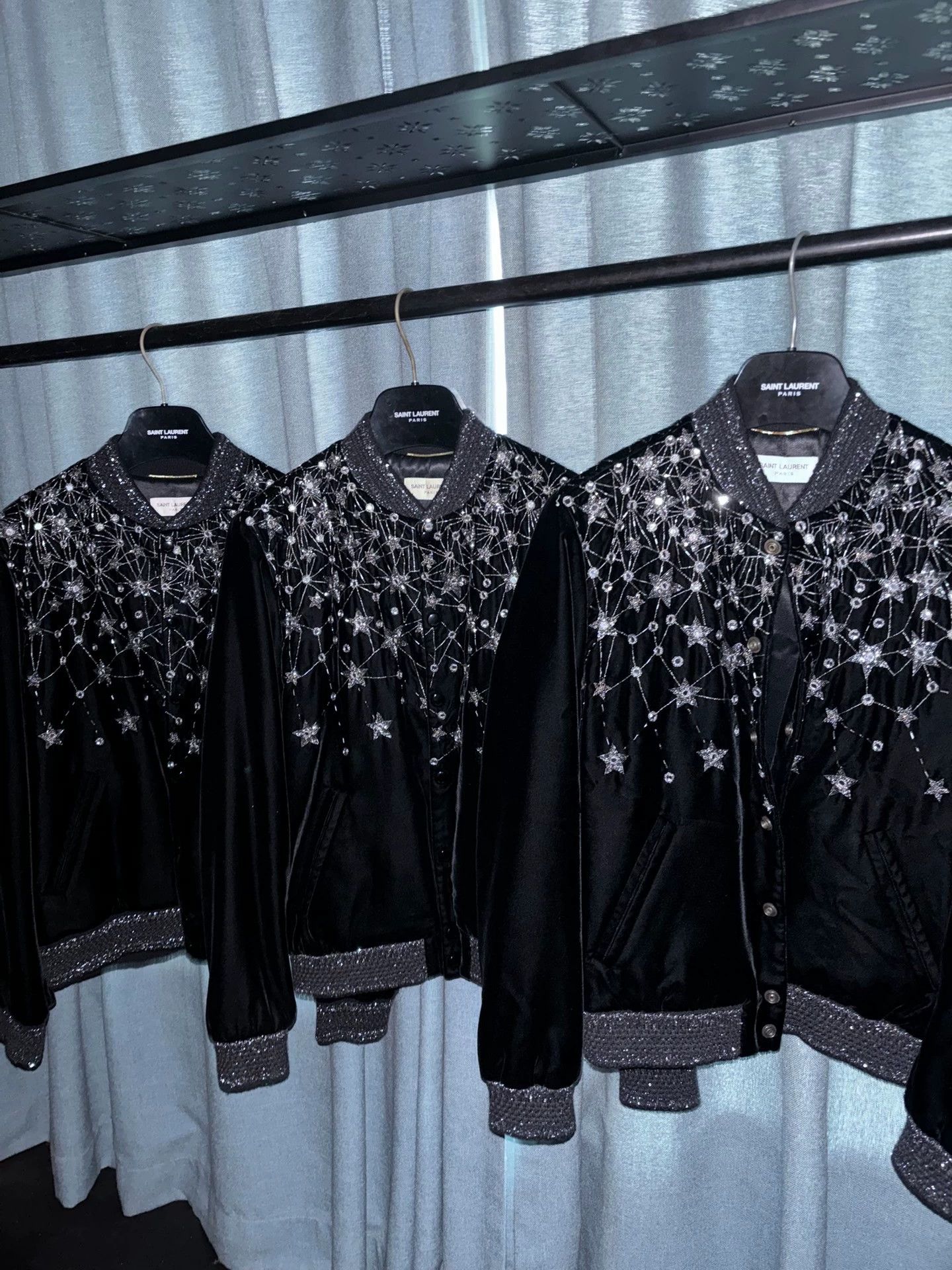 Saint Laurent Paris YSL 2019FW Stardust Rhinestone Jacket Size XXS / US 00 / IT 34 - 2 Thumbnail
