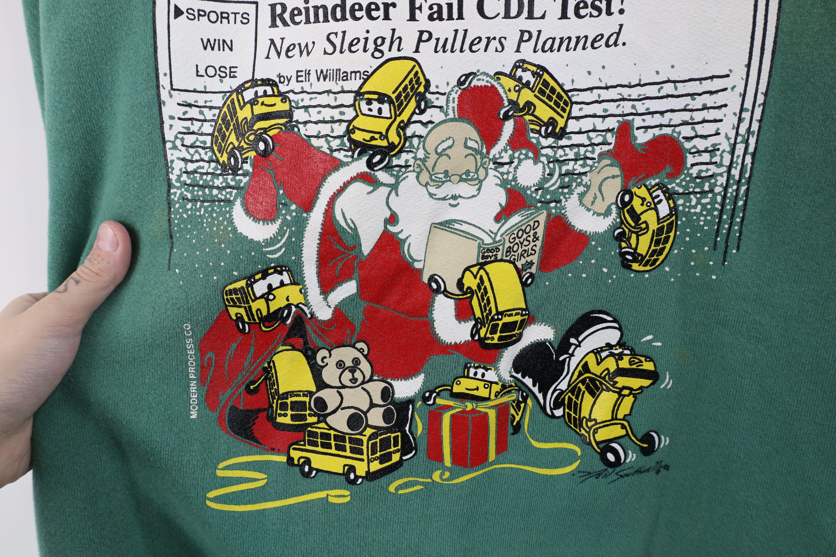 Vintage Vintage 90s Streetwear Santa Claus Bus Driver Sweatshirt USA Size US L / EU 52-54 / 3 - 7 Thumbnail