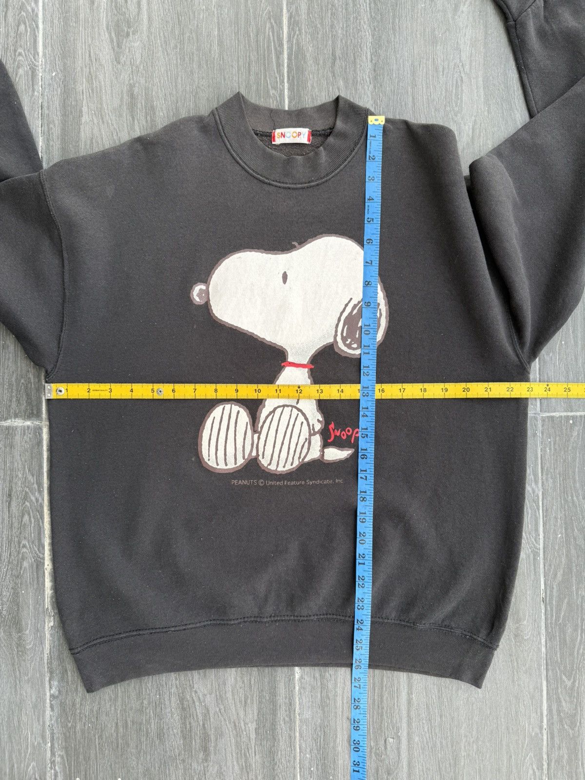 Vintage Vintage Sunfaded Peanuts SNOOPY Biglogo Mayo Spruce Sweats Size US L / EU 52-54 / 3 - 6 Thumbnail