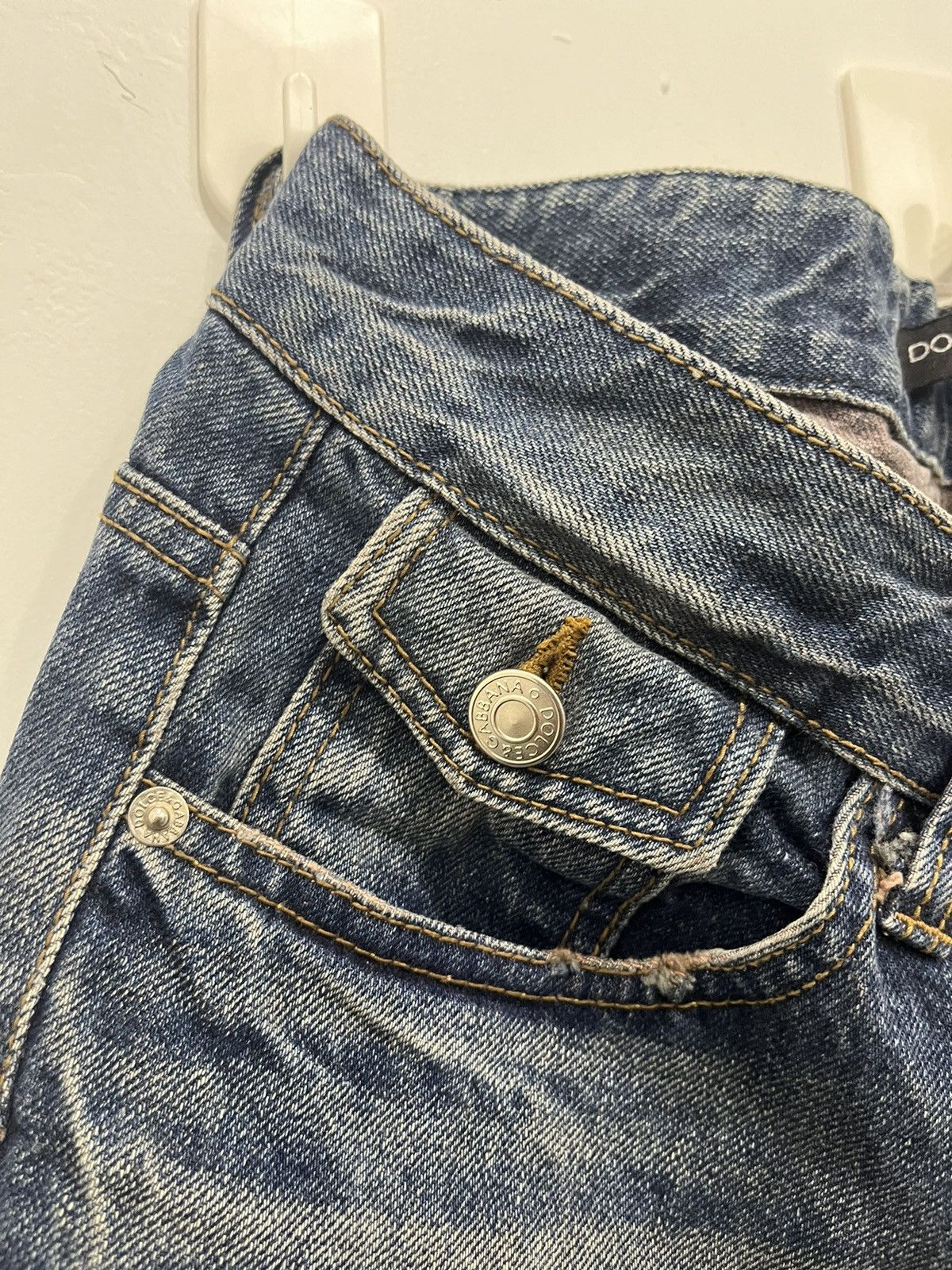 Dolce & Gabbana Dolce and Gabbana Distressed Denim Y2K Style Size US 32 / EU 48 - 4 Thumbnail