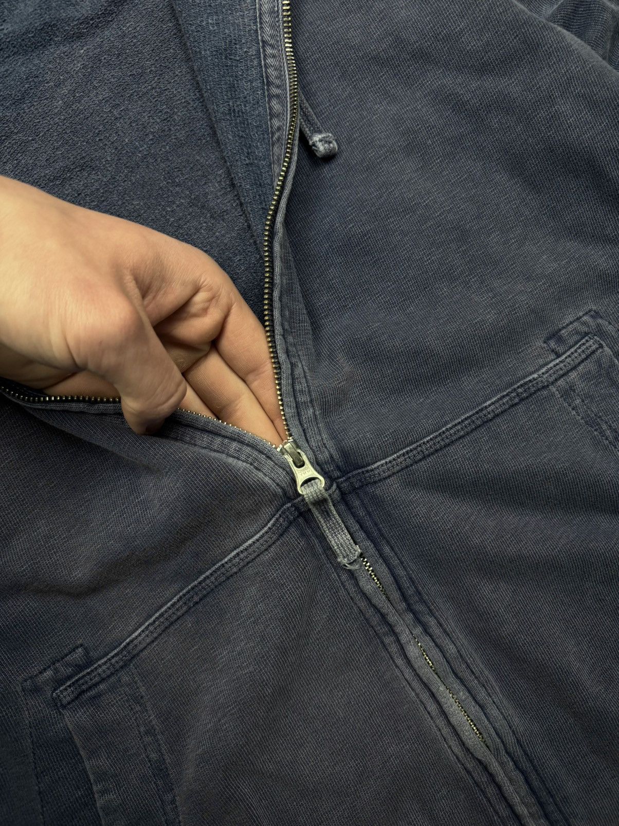 Stone Island Vintage Stone Island Garment Dyed Zip Hoodie Washed Blue Y2K Size US M / EU 48-50 / 2 - 8 Thumbnail