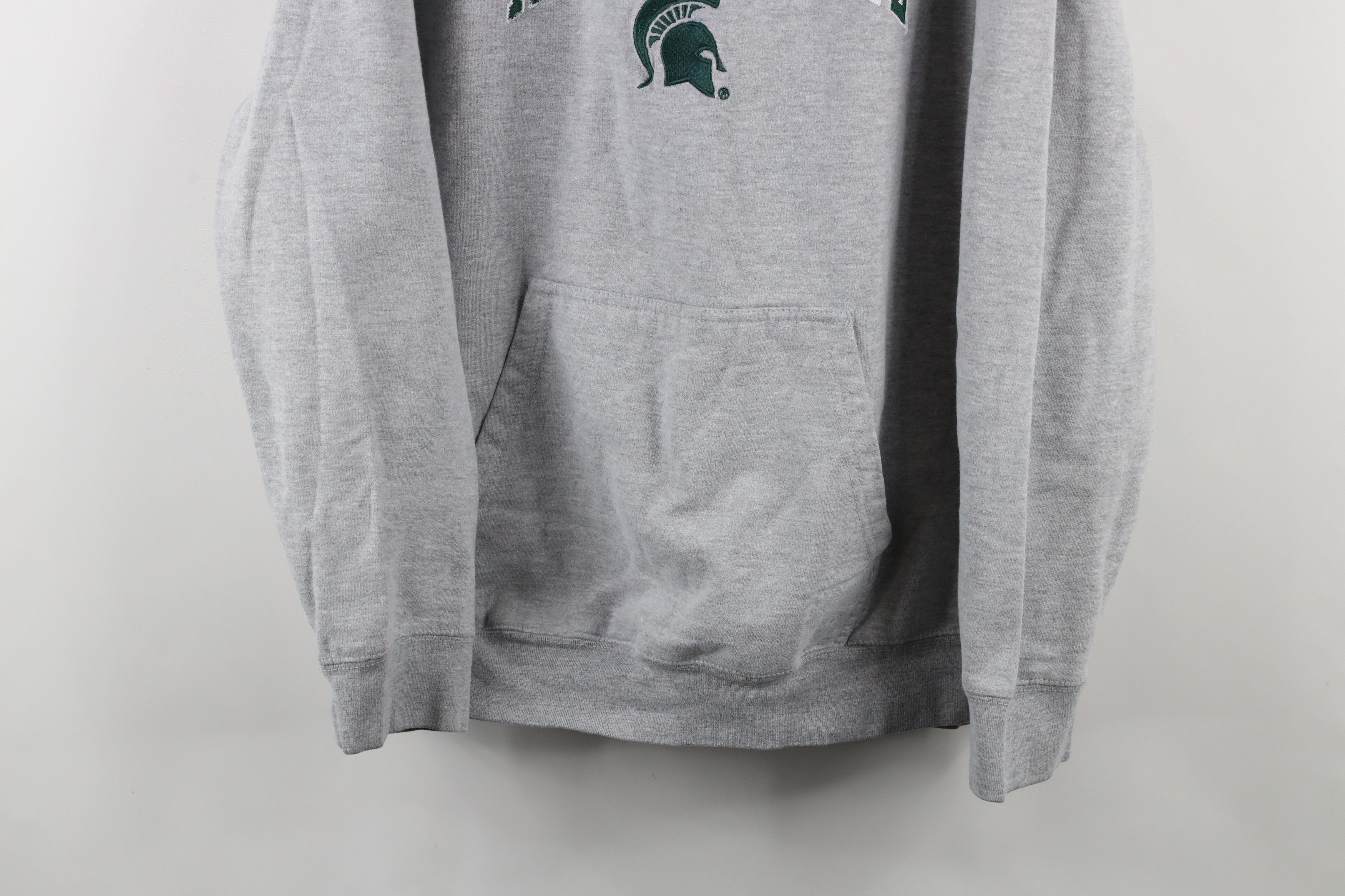 Vintage Vintage 90s Michigan State University Hoodie Sweatshirt Gray Size US XL / EU 56 / 4 - 3 Thumbnail