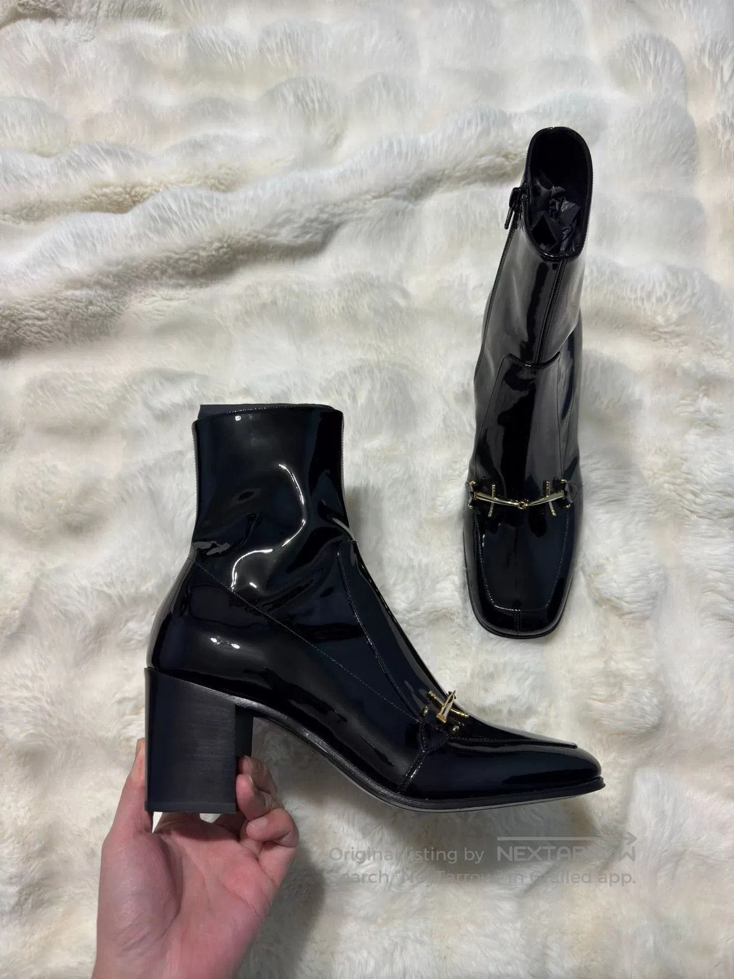 Yves Saint Laurent Saint Laurent Men's Patent Leather Boots. Size US 10 / EU 43 - 4 Thumbnail