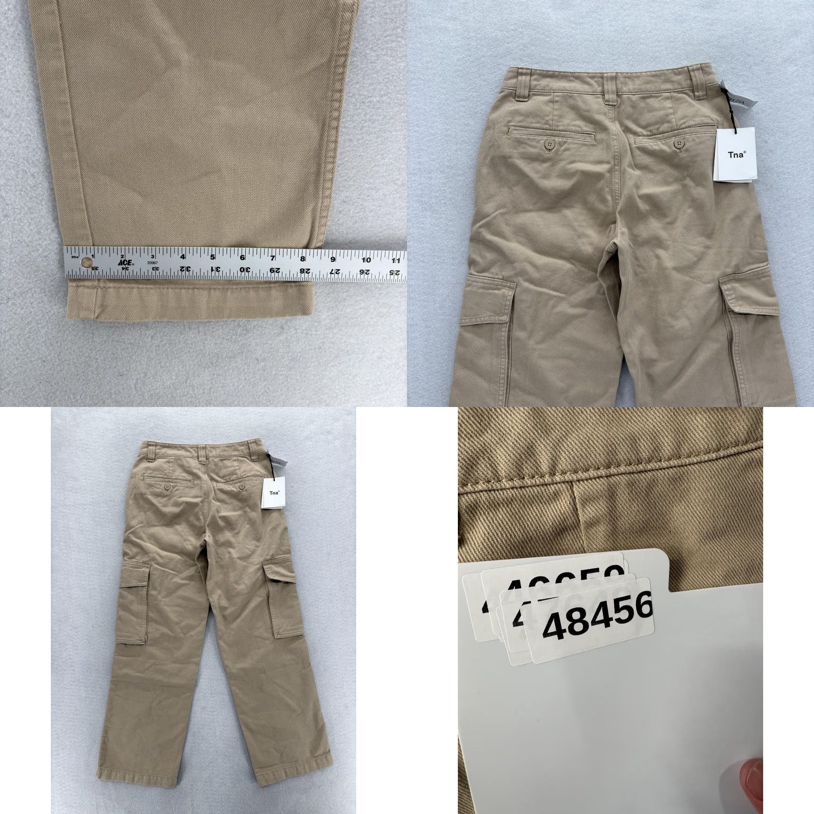 TNA Aritzia Tna Cargo Pants Womens 2 Beige Cotton Twill Straight Leg Utility Colonel Size 26" / US 2 / IT 38 - 9 Thumbnail
