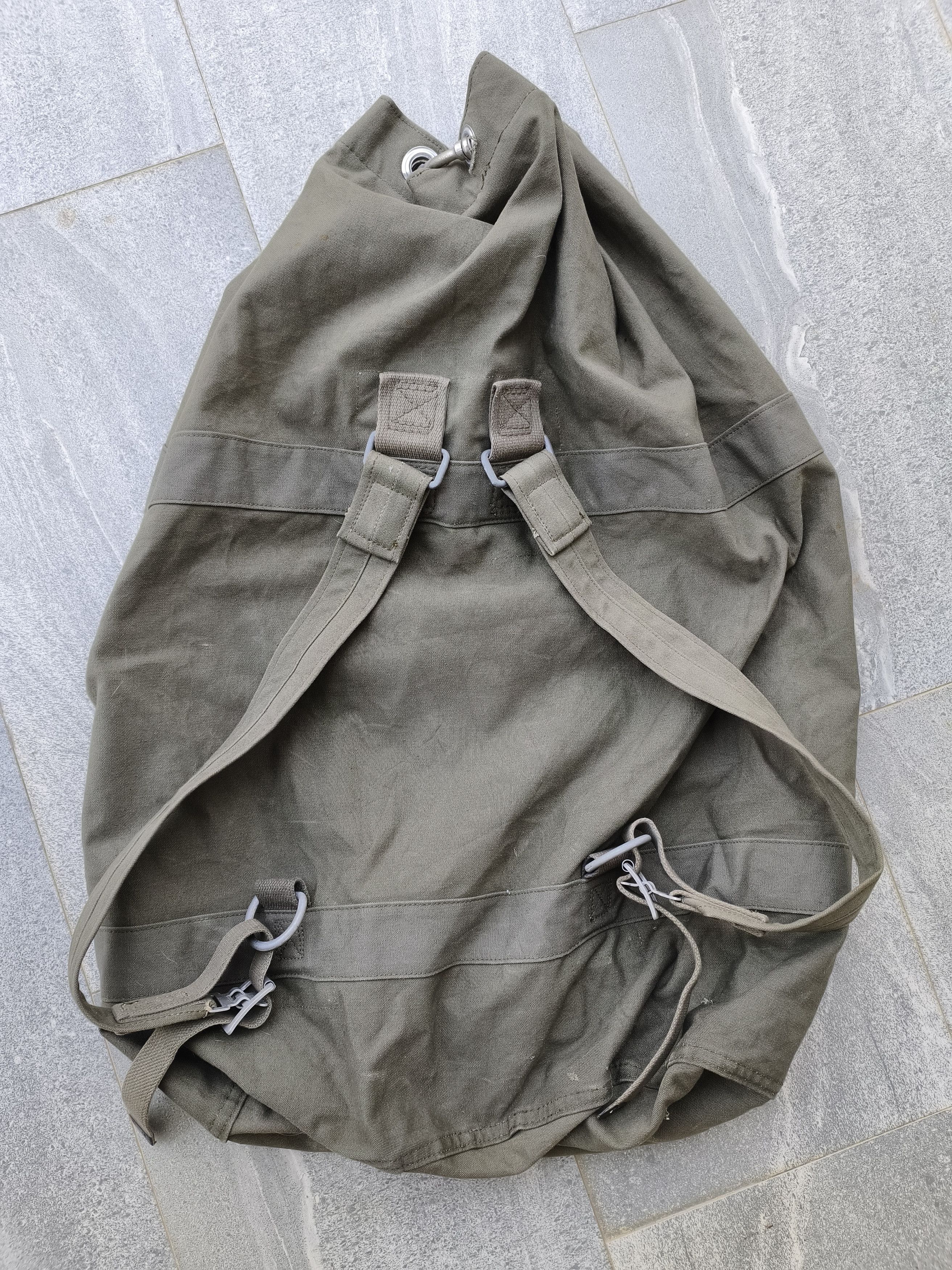 Vintage Germany Military Duffle Bag With D Ring Lock