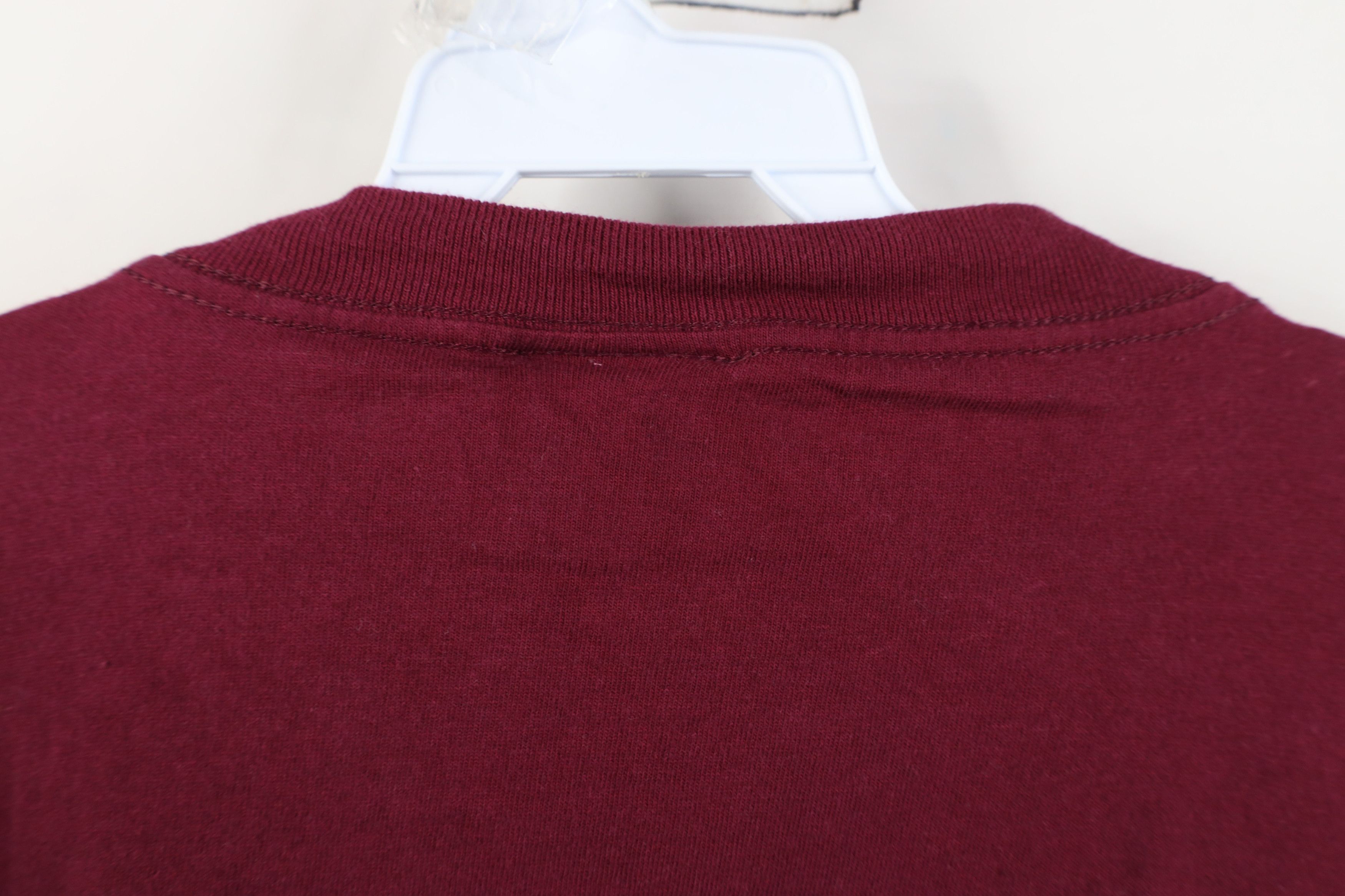 Vintage Vintage 90s Streetwear Heavyweight Cotton T-Shirt Burgundy Size US XL / EU 56 / 4 - 10 Thumbnail