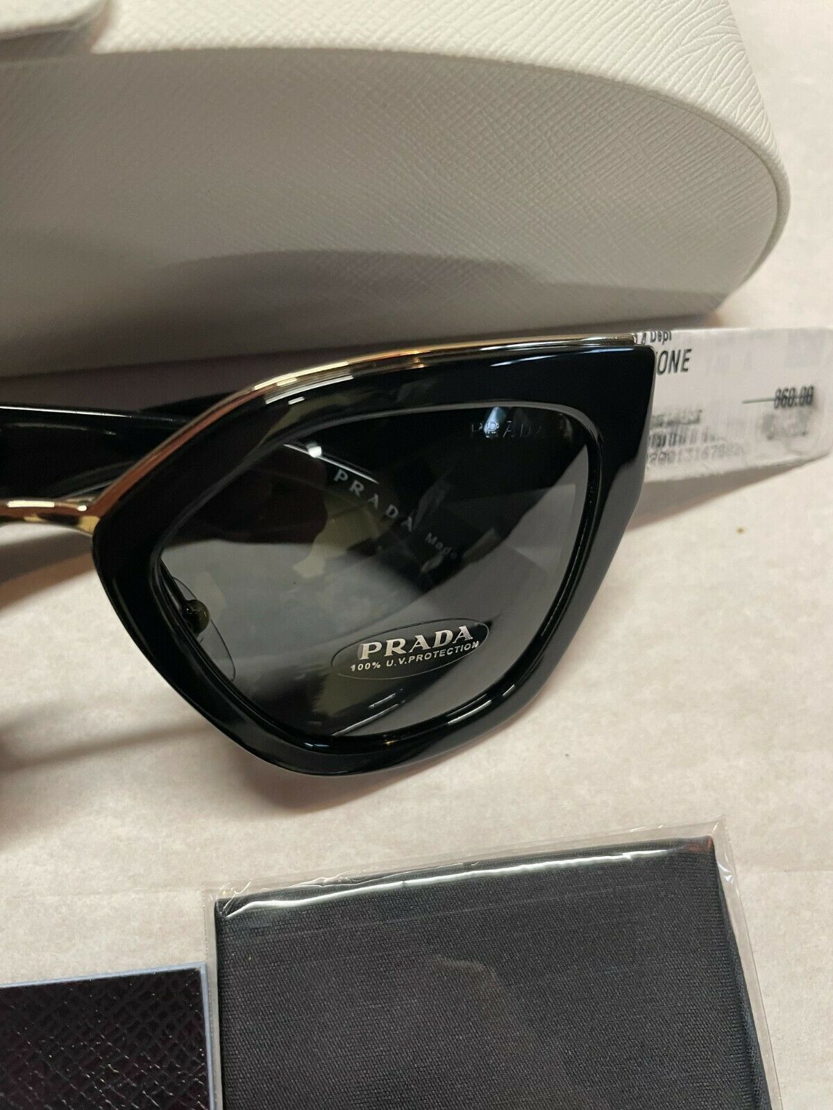 Prada Prada SPR 10T 1AB5S0 Black Cat Eye Women's Sunglasses Size ONE SIZE - 5 Thumbnail