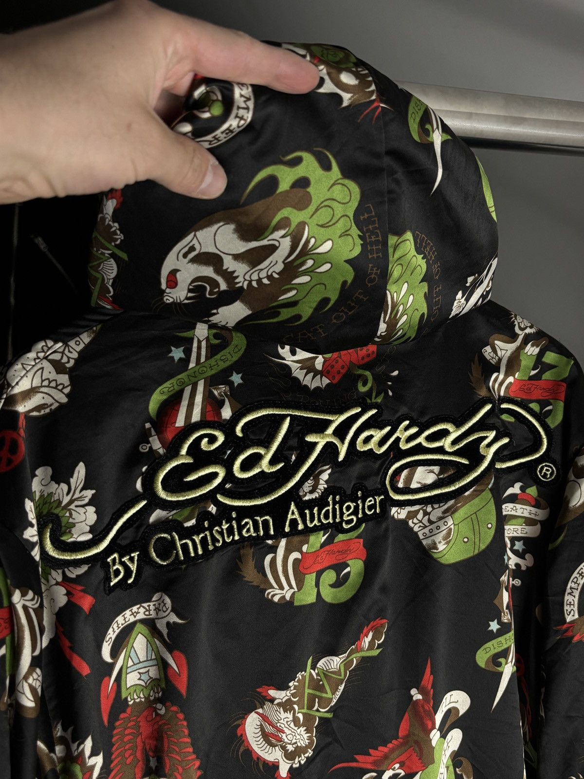 Ed Hardy Ed Hardy By Christian Audigier reversible „Do Or Die” Hoodie Size US L / EU 52-54 / 3 - 9 Thumbnail