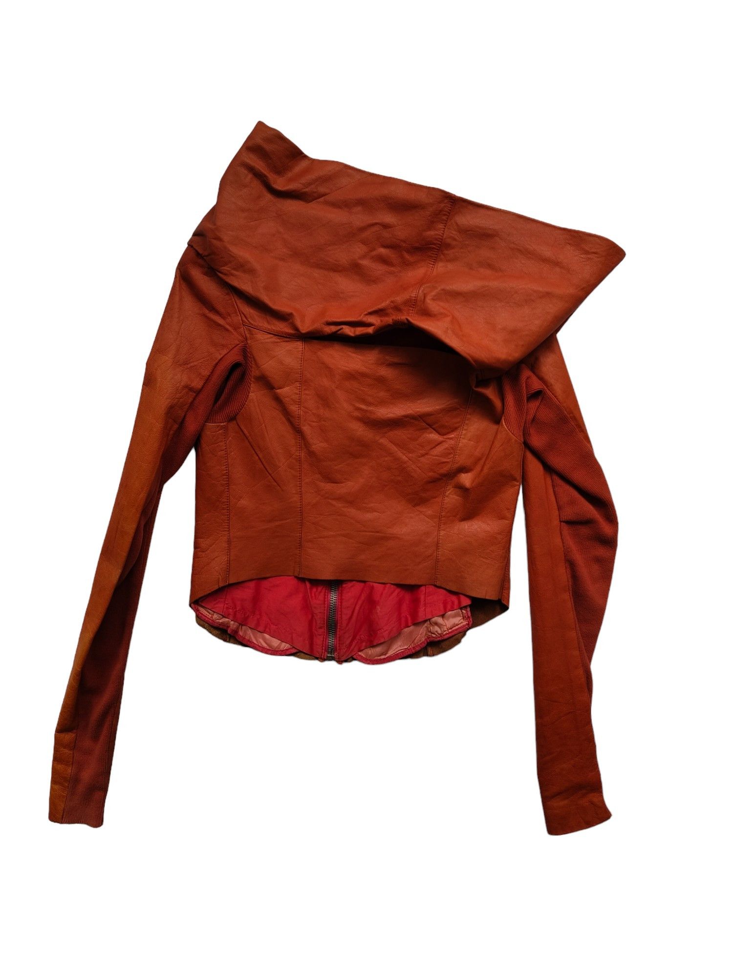 Rick Owens Rick Owens Rusty Orange Leather Jacket With A Drop Back Size S / US 4 / IT 40 - 2 Thumbnail