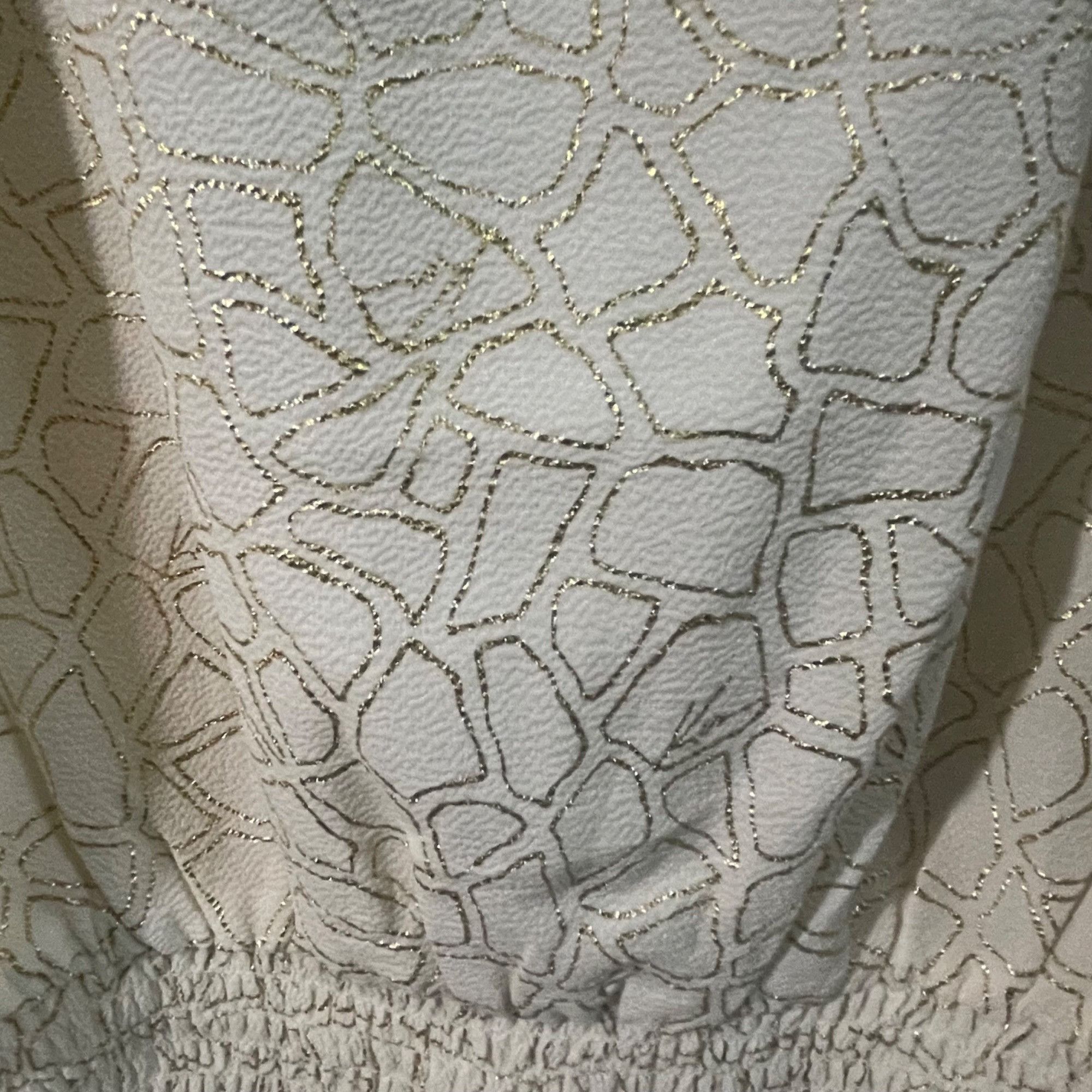Michael Kors Womens Metallic Print Top With Ruched Hem & Button Detail Size S / US 4 / IT 40 - 14 Thumbnail