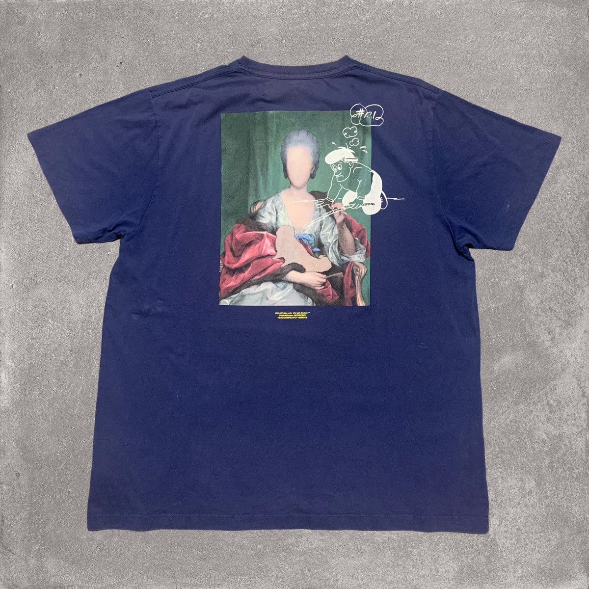 image of Off White Medium Mariana De Silva Painting Blue Tee Virgil, Men's