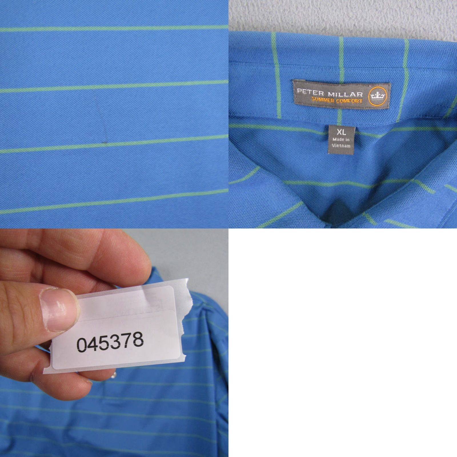 Peter Millar Peter Millar Polo Shirt Mens XL Blue Green Stripes Summer Comfort Performance Shirt Size US XL / EU 56 / 4 - 8 Thumbnail