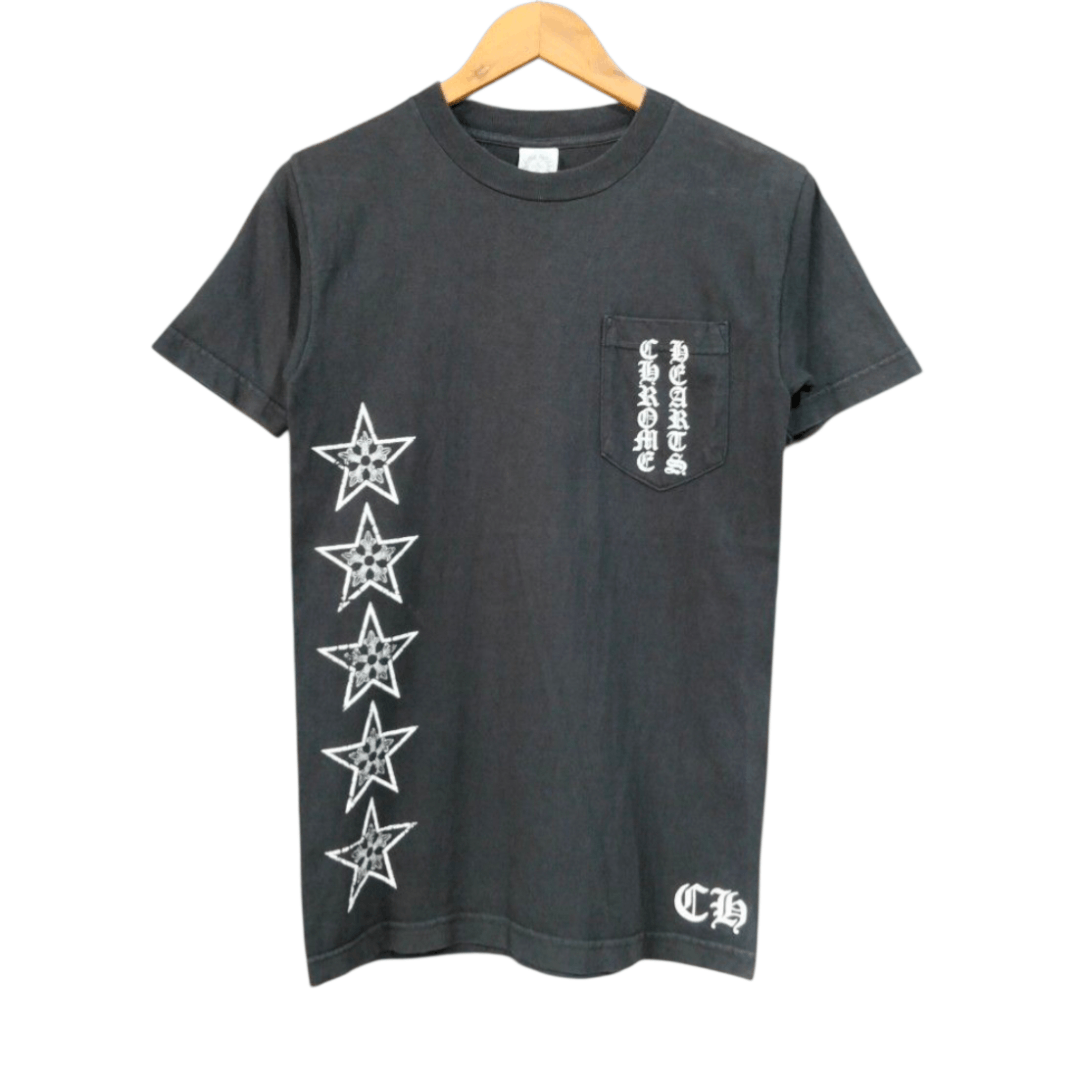 Chrome Hearts RARE Chrome Hearts Scroll T Bar Stars Logo Black Pocket Tee Size US S / EU 44-46 / 1 - 2 Thumbnail