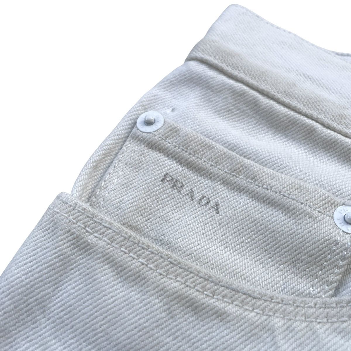 Prada Prada Milano Easy Fit Offwhite Designer Denim Size US 31 - 9 Thumbnail