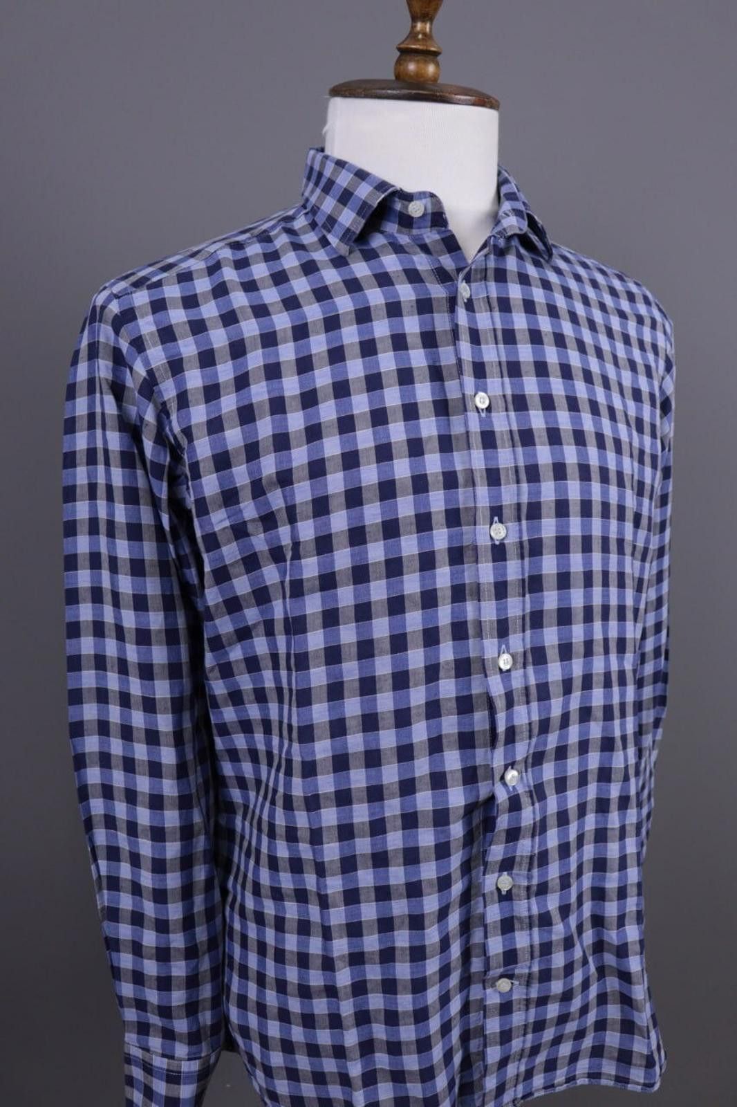 Etro Etro Milano Blue Check Long Sleeve Button Down Shirt Size 41 Size US M / EU 48-50 / 2 - 5 Thumbnail