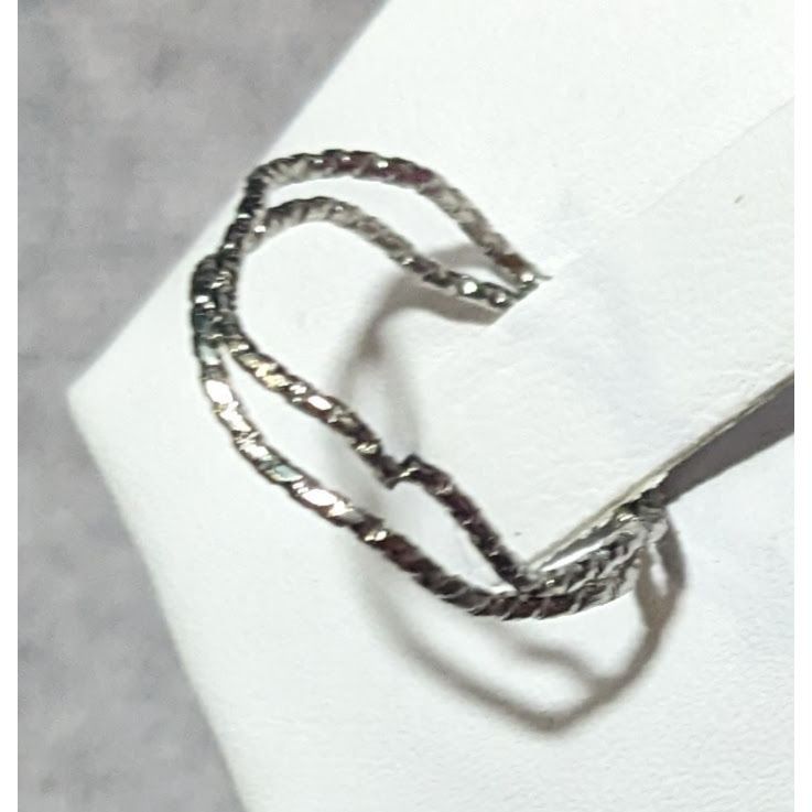 Other Minimalist Silver Tone Textured Zigzag Rings Set Of 2 Size 5 Size ONE SIZE - 3 Thumbnail