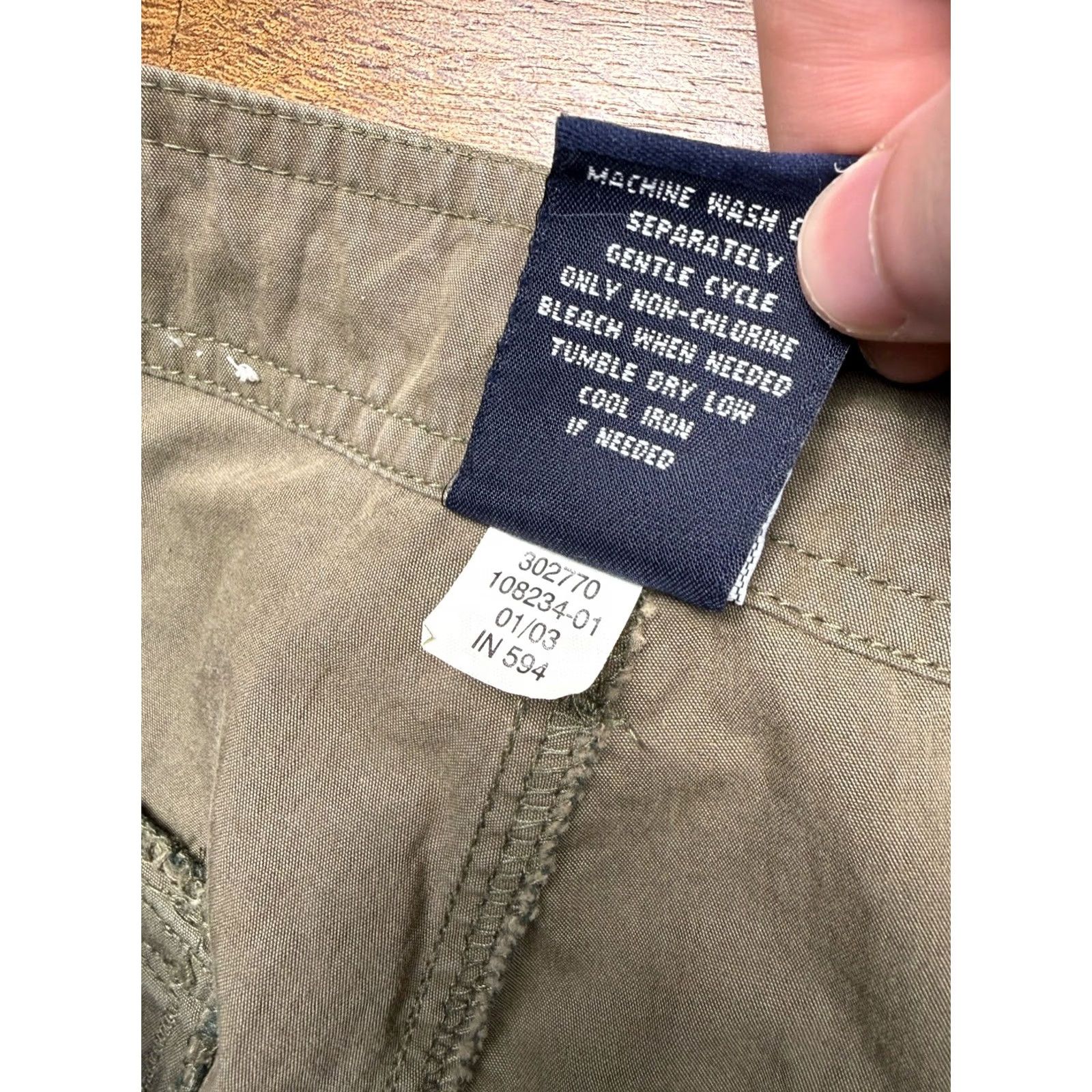 Gap VINTAGE GAP Pants Mens Green Military Paratrooper Baggy Sz S - 31X29 - READ Size US 31 - 7 Thumbnail