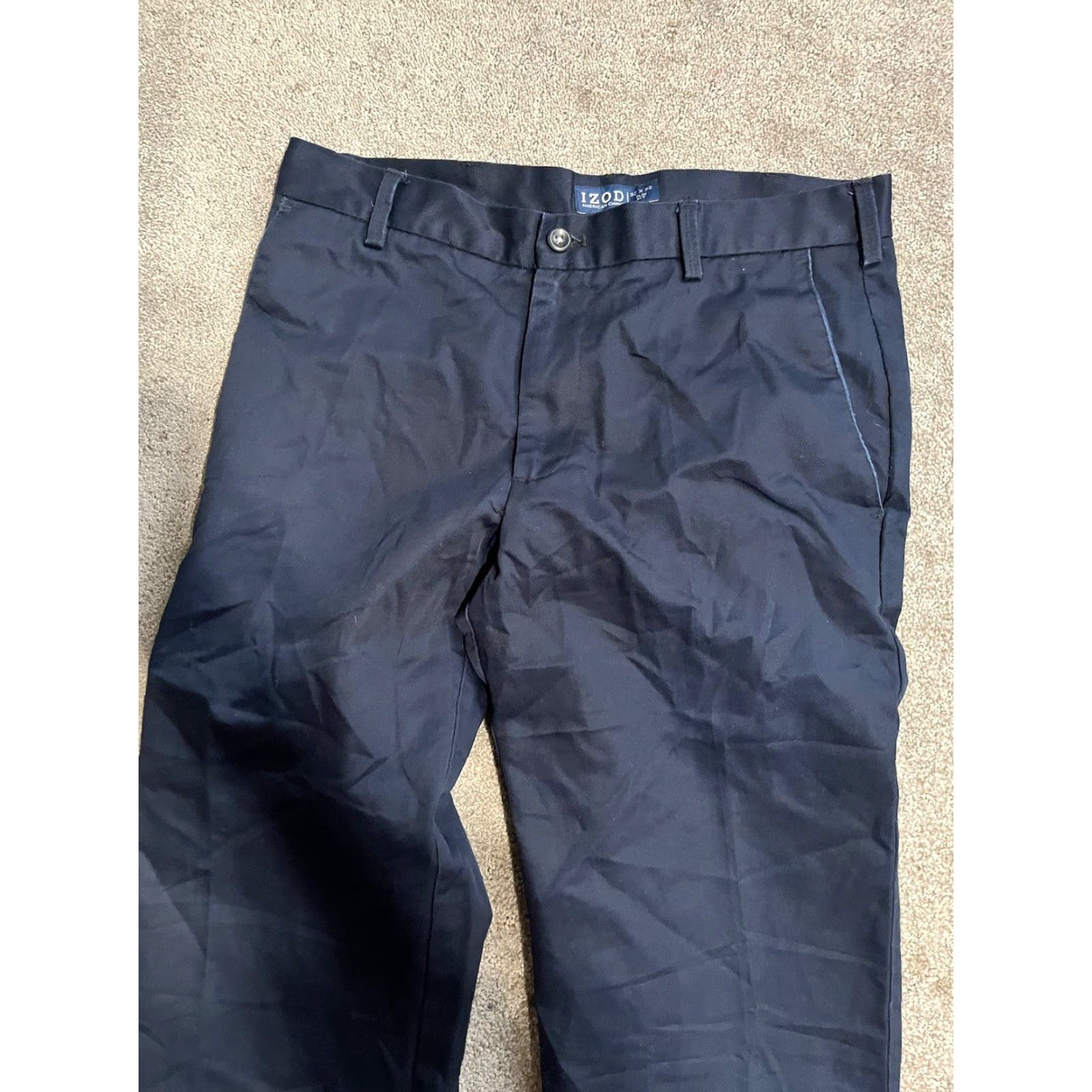 Izod VINTAGE IZOD American Chino SLIM FIT MEN'S Sz 32X32 Navy Blue KHAKIS/CHINOS CASUAL PANTS Size US 32 / EU 48 - 4 Thumbnail