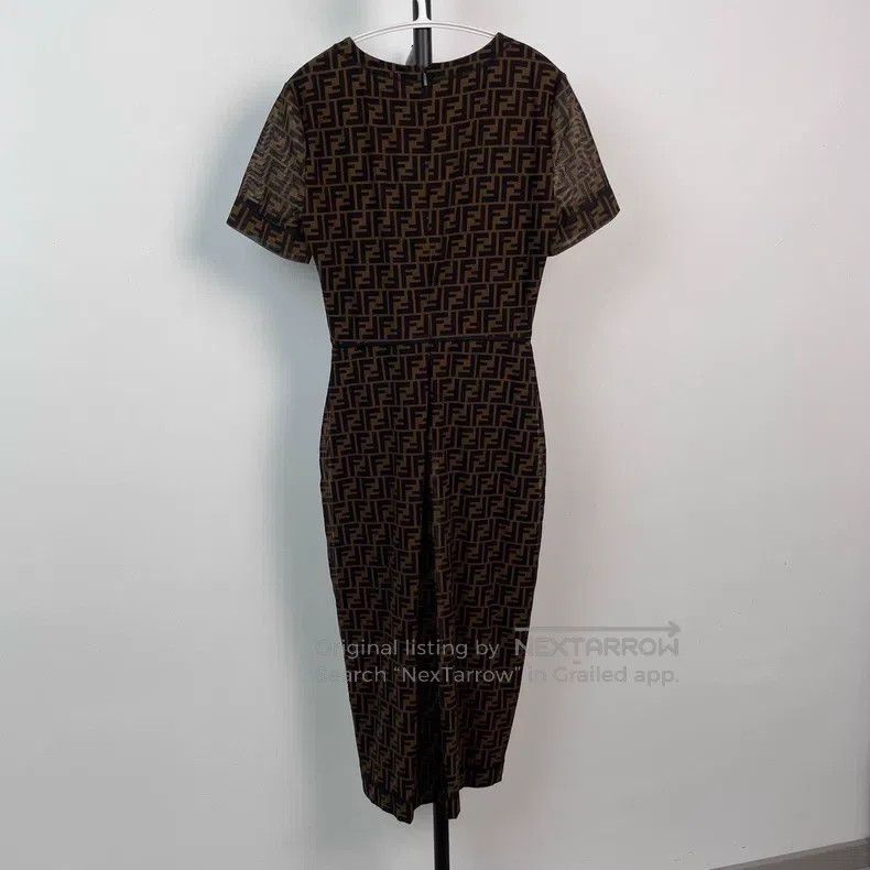Fendi Fendi Acrylic Knit Dress - Brown Size XS / US 0-2 / IT 36-38 - 2 Thumbnail