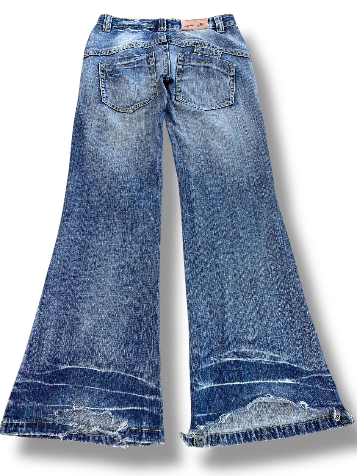 Japanese Brand Japanese Brand Asid Wash Ripped Style Flare Jeans Size US 30 / EU 46 - 3 Thumbnail