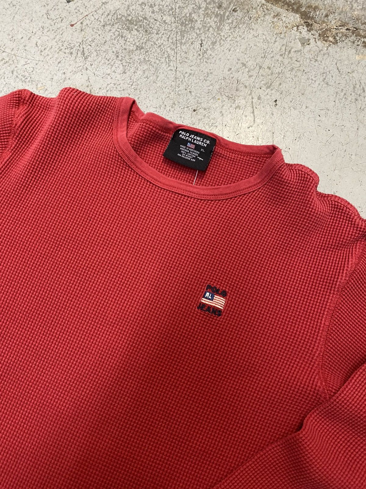 Polo Ralph Lauren Vintage 1990’s Polo Jeans Thermal Knit Size US XL / EU 56 / 4 - 2 Thumbnail
