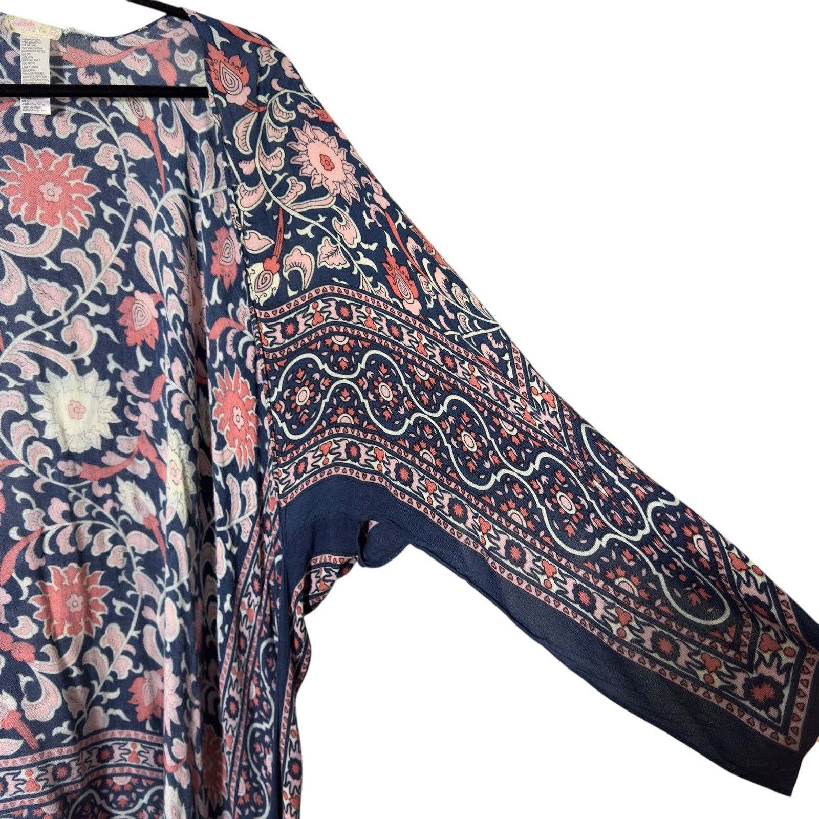 Free People Free People All Tous Kaftan Kimono/Duster Blue Pink Size ONE SIZE - 2 Thumbnail