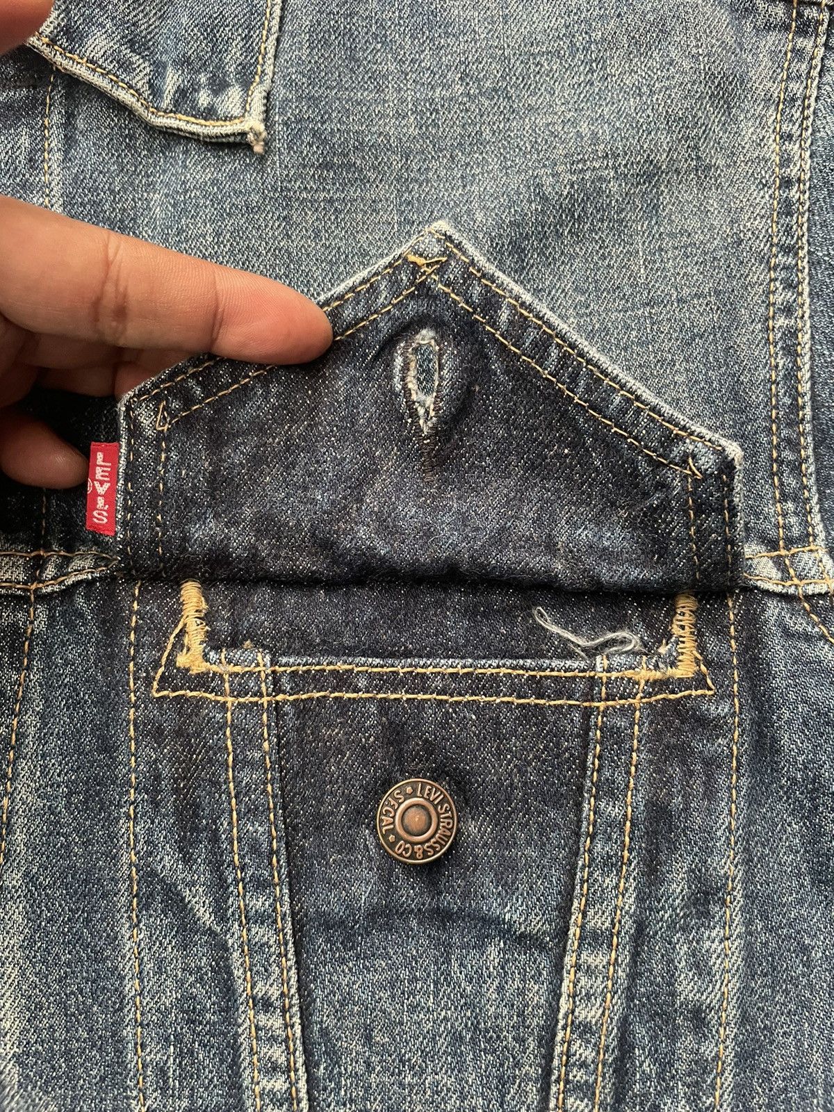 Levi's Vintage 90’s Levis 71557 E Denim Jacket Size US M / EU 48-50 / 2 - 15 Thumbnail