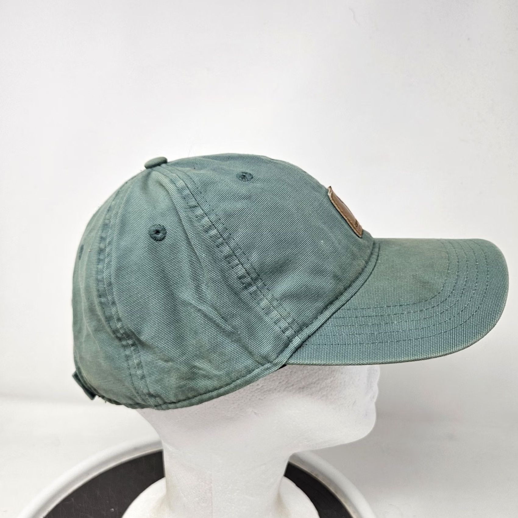 Carhartt Carhartt Hat Cap Strap Back Mens Green Canvas Leather Patch Dad Hat Workwear Adjustable Size ONE SIZE - 3 Thumbnail