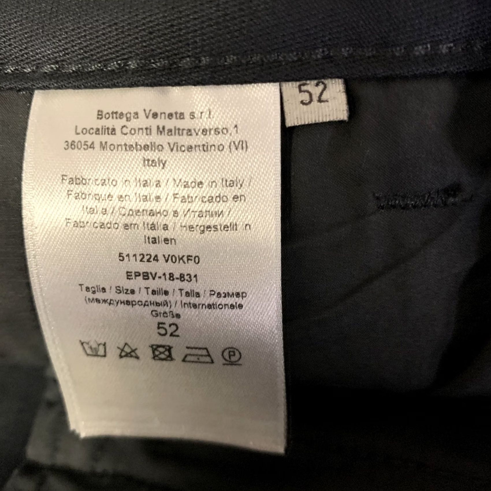 Bottega Veneta BOTTEGA VENETA Pants Black Solid Cotton Blend Straight Casual 38 Adult Men Inseam 29 EU Italy Size US 38 / EU 54 - 5 Thumbnail